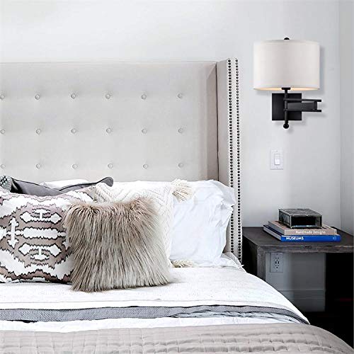 Crystorama Marshall 1-Light Matte Black Wall Sconce - Modern Task Lighting for Bedroom, Hallway & Office Decor