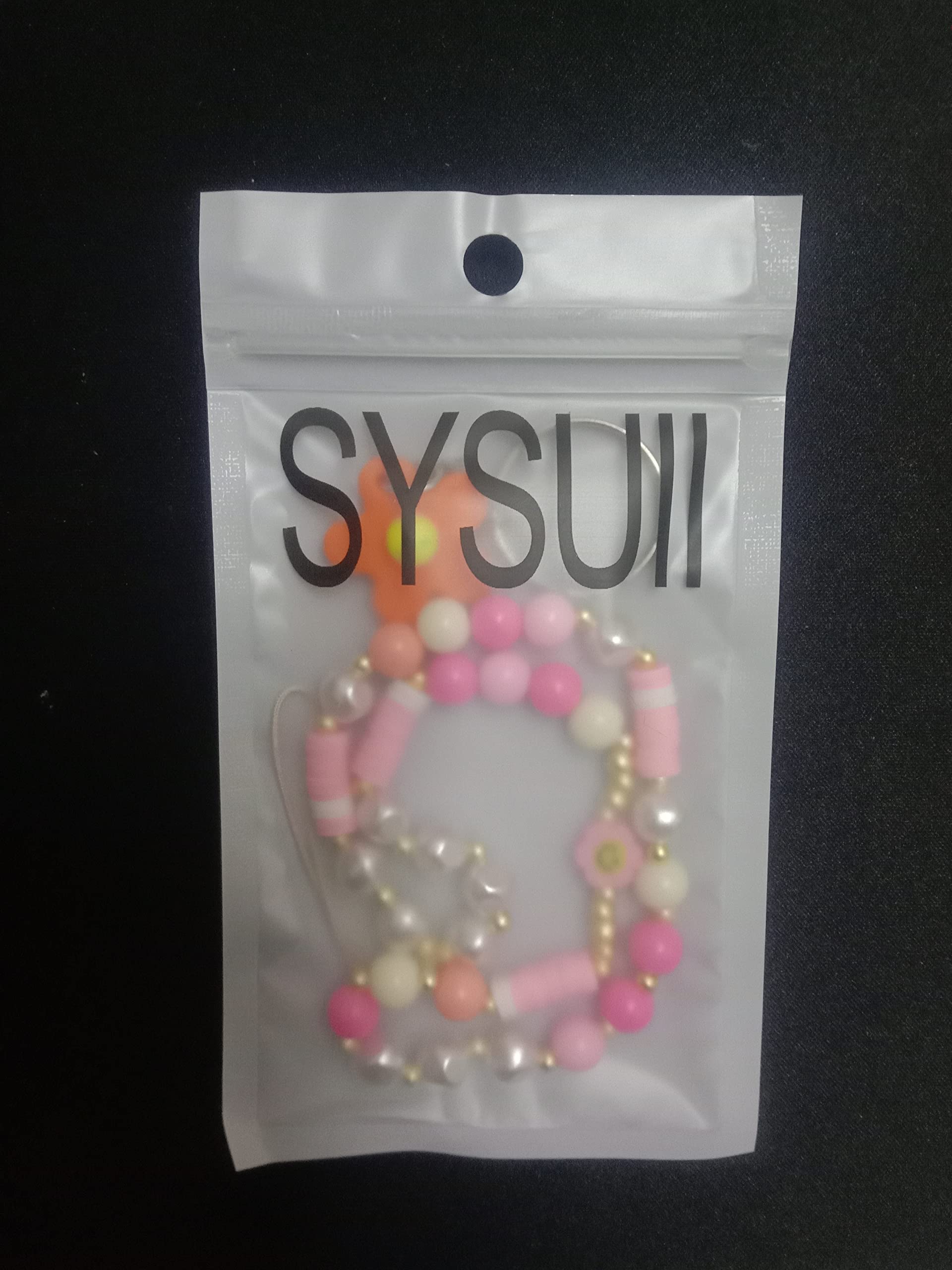Cute Beaded Phone Lanyard Wrist Strap - Kawaii Smiley Face Rainbow Pearl Bracelet Keychain for Women | Anti-Lost Phone Accessory & Decoration | Perfect for Work, Travel, and Everyday Use