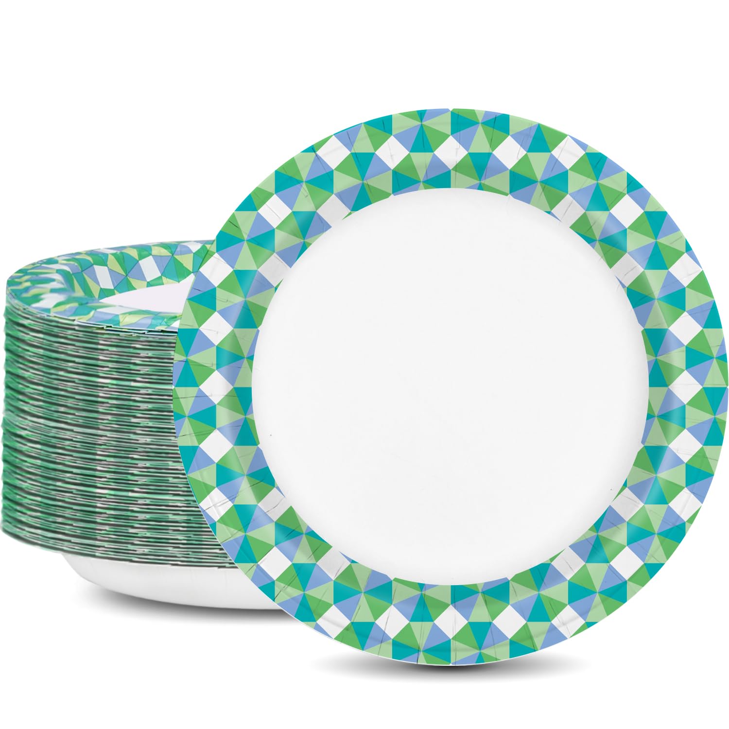 **Charmount 10 Inch Disposable Paper Plates Bulk (100 Pack) – Heavy Duty, Soak Proof & Cut Proof – Eco-Friendly Blue Party Plates for BBQs, Birthdays, Picnics & Everyday Use**