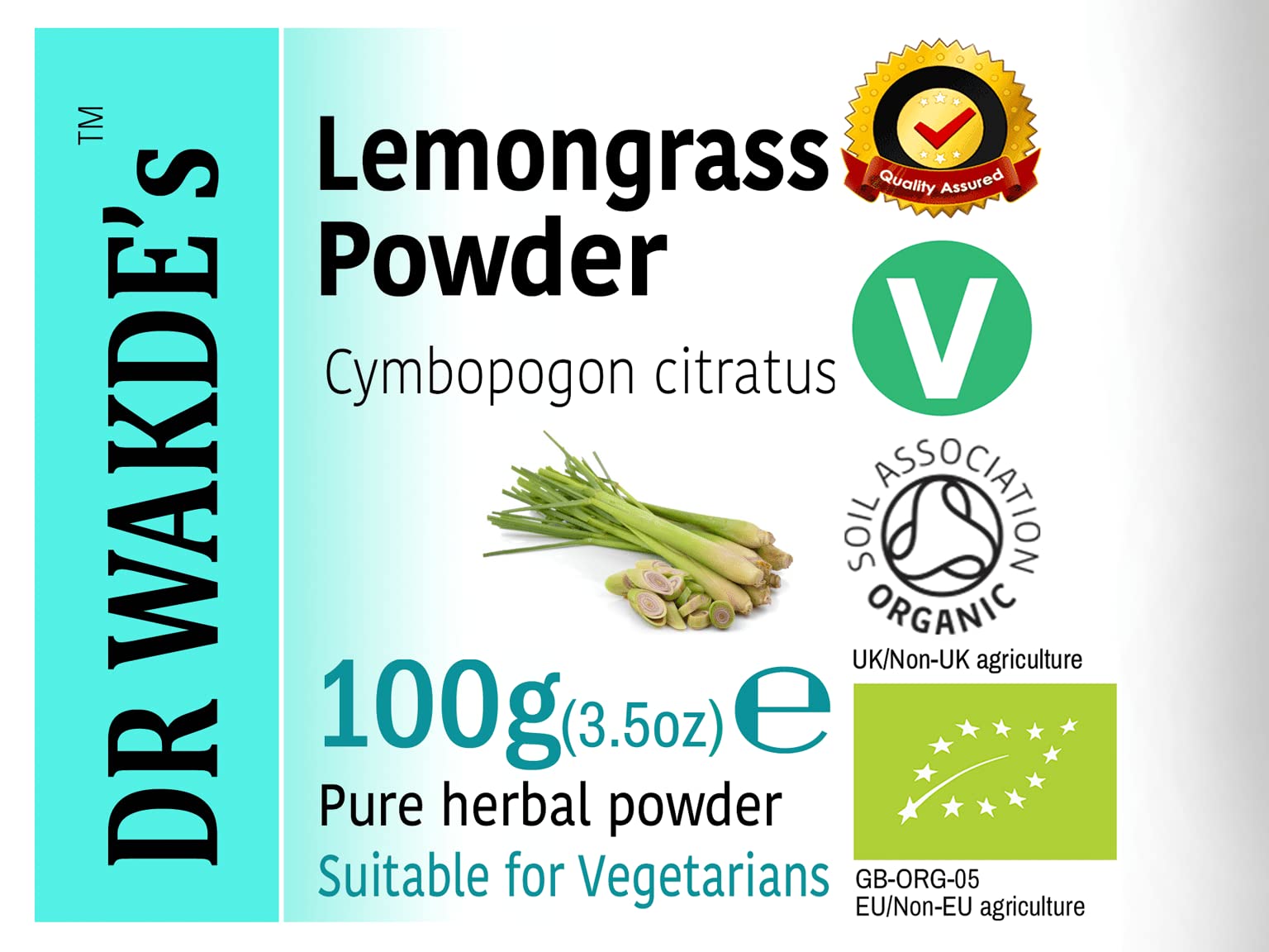 Organic Lemongrass Powder (Cymbopogon Citratus) - 100g (3.5oz) | Pure, Raw, Dried & Vegan | Premium Grade Culinary Herb | No Additives | Perfect for Tea, Cooking, Aromatherapy & Natural Remedies