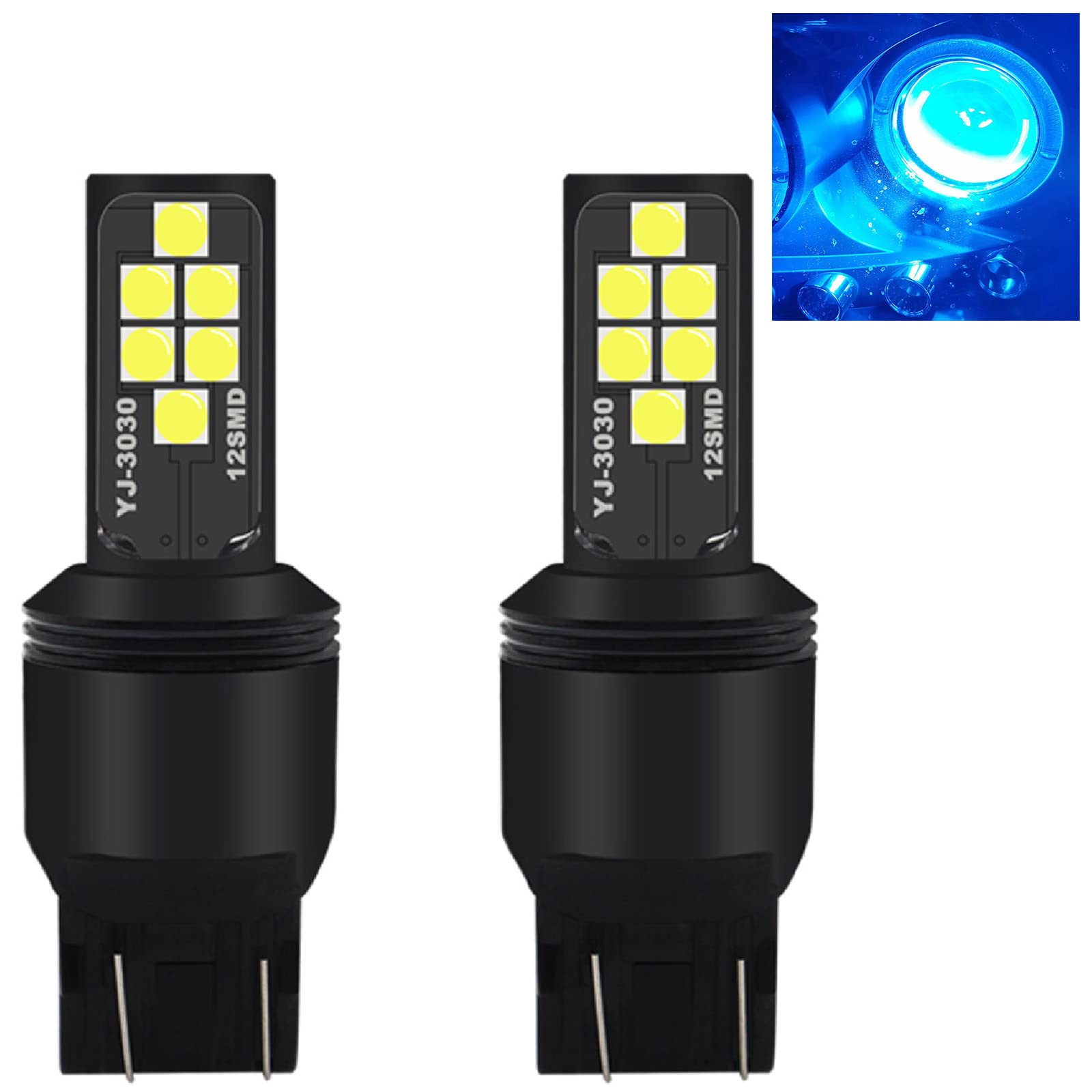 7440 7443 Ice Blue LED Turn Signal Bulbs - Super Bright 3030 SMD Technology for DRL, Brake, Parking & Tail Lights (Pack of 2) | Perfect for Car, Truck & Motorcycle Customization