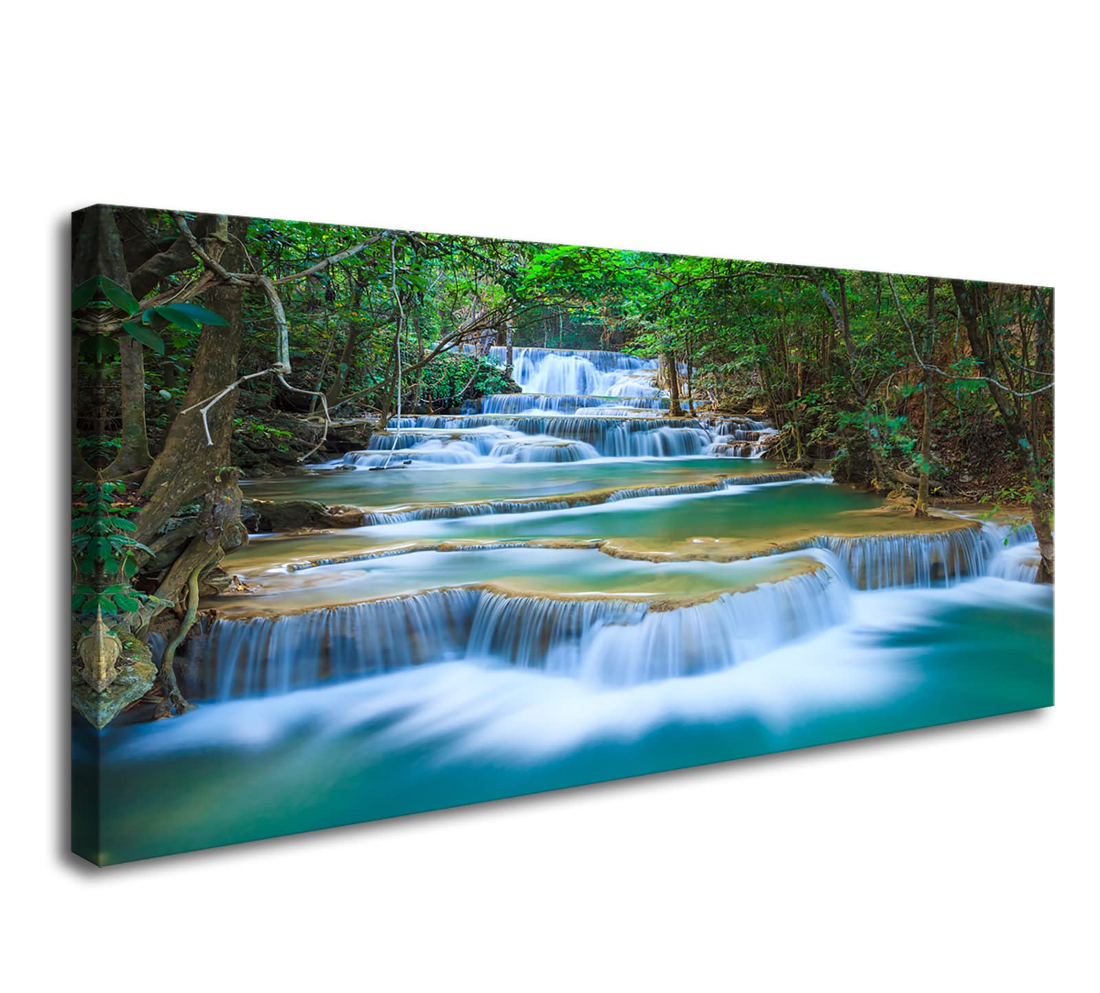 DZL Art S75275 Canvas Prints - Stunning Forest Waterfall Landscape Wall Art, Nature Wilderness Photography for Home Decor | Perfect for Living Room, Bedroom, Bathroom & Office | Enhance Your Space with Serene Nature Scenes