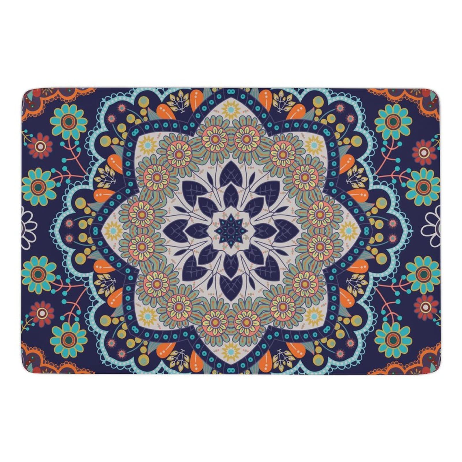 Bohemian Paisley Floral Aztec Area Rug - Non-Slip Foldable 5x6.5ft Kids Carpet for Girls & Teens - Perfect for Bedroom, Living Room, Nursery, Playroom, Dorm & Dining Room Decor