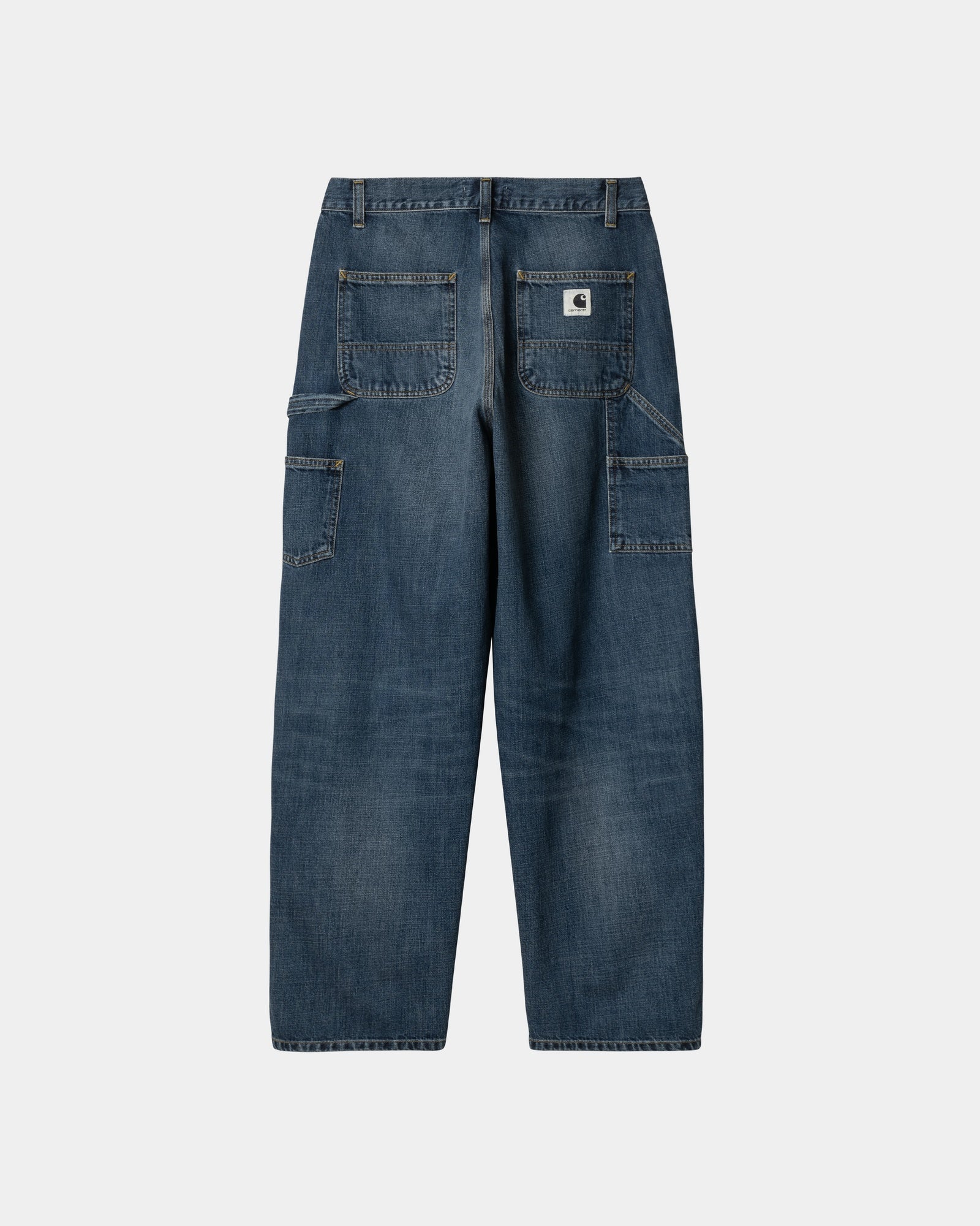 Women's Brandon Double Knee Work Pants - Dark Blue Distressed Denim for Casual Wear & Outdoor Activities | Durable & Comfortable for Work, Hiking, and Everyday Use