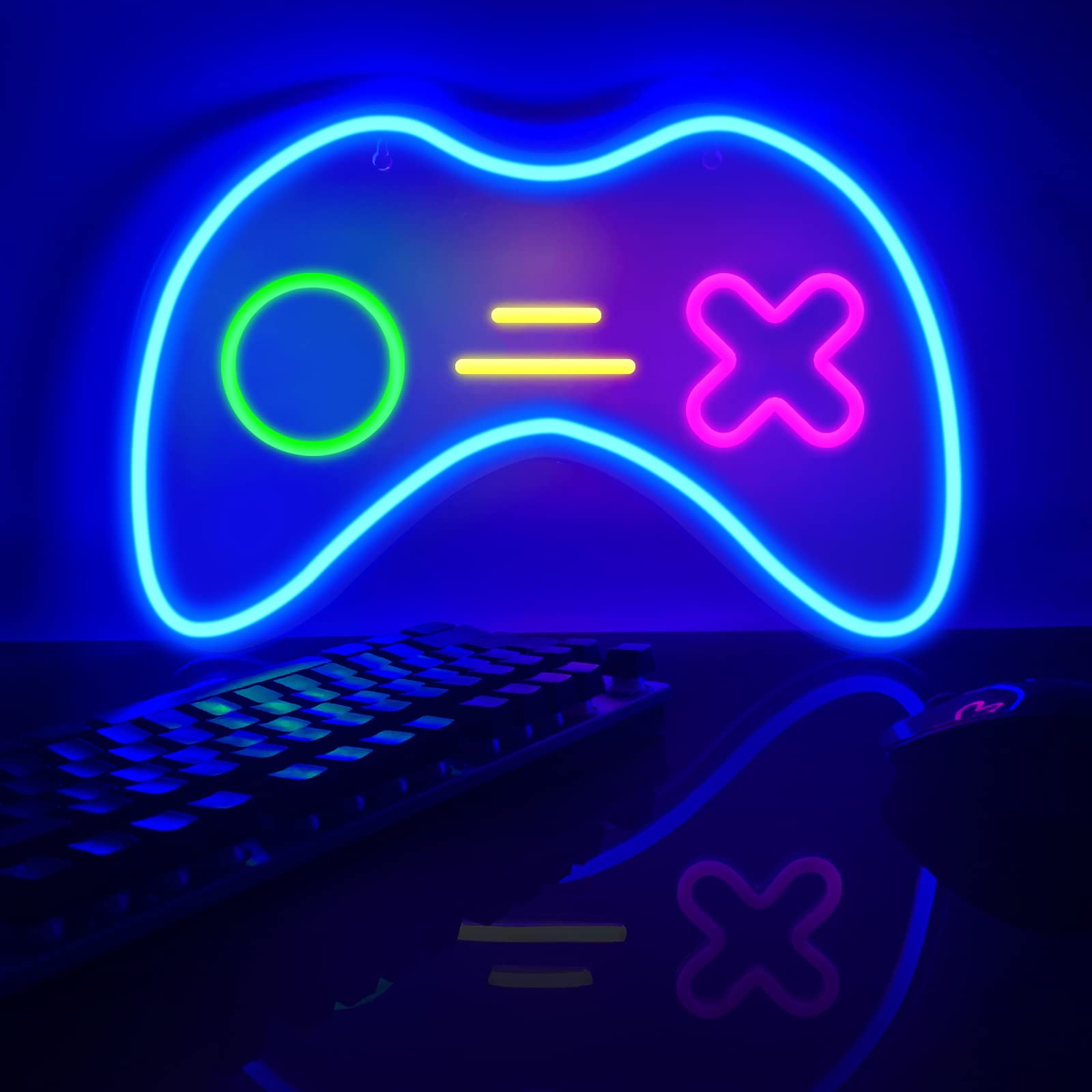 Game Controller Neon Sign - LED Wall Decor for Gamer Room, Bedroom & Kids' Spaces - Perfect Gift for Boys, Girls & Teens - Gaming Room Decor, Birthday & Christmas Present