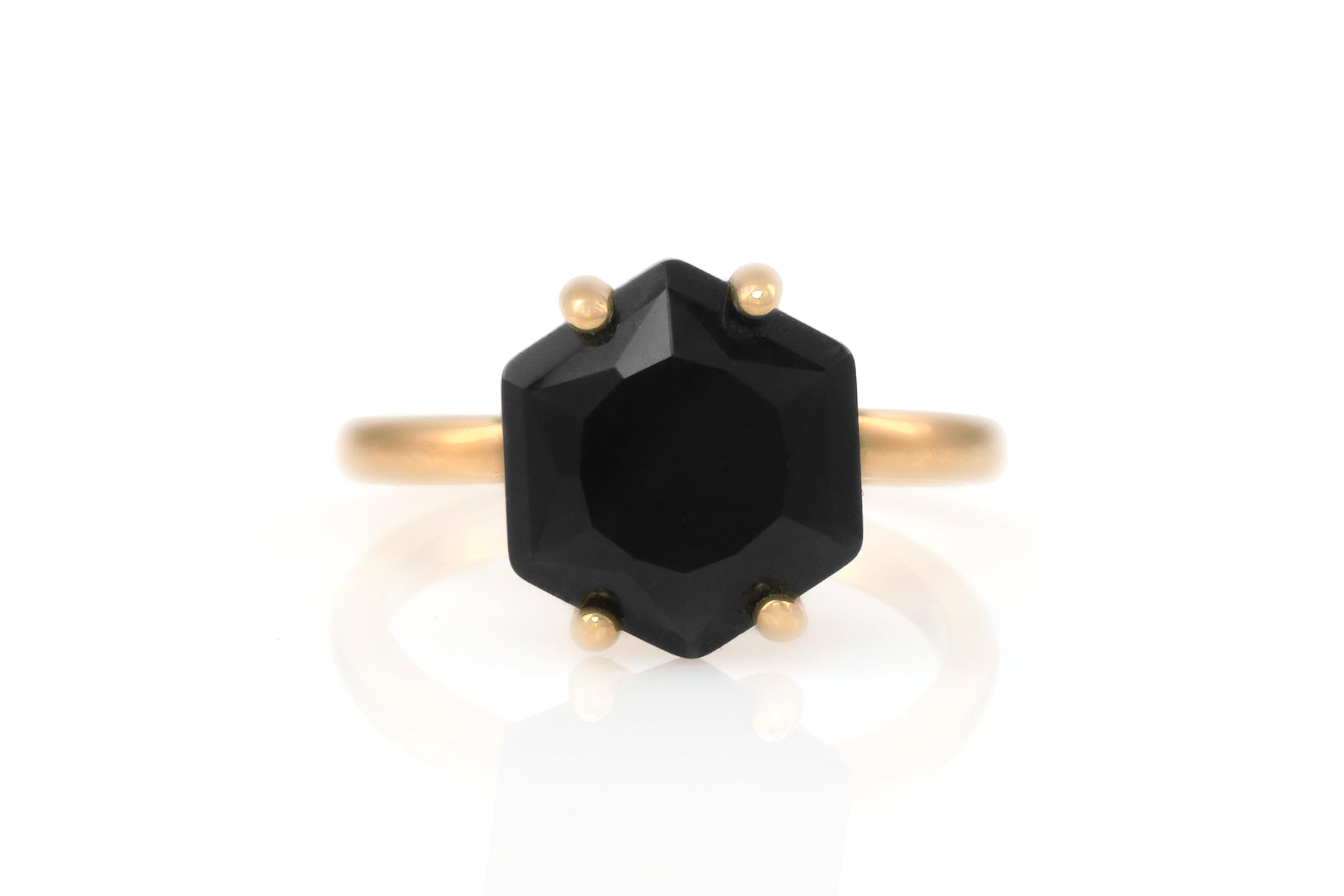 Handmade Black Onyx Statement Ring for Women - Adjustable Size Bohemian Jewelry, Fashion & Engagement Gemstone Ring - Perfect for Parties, Weddings & Everyday Wear