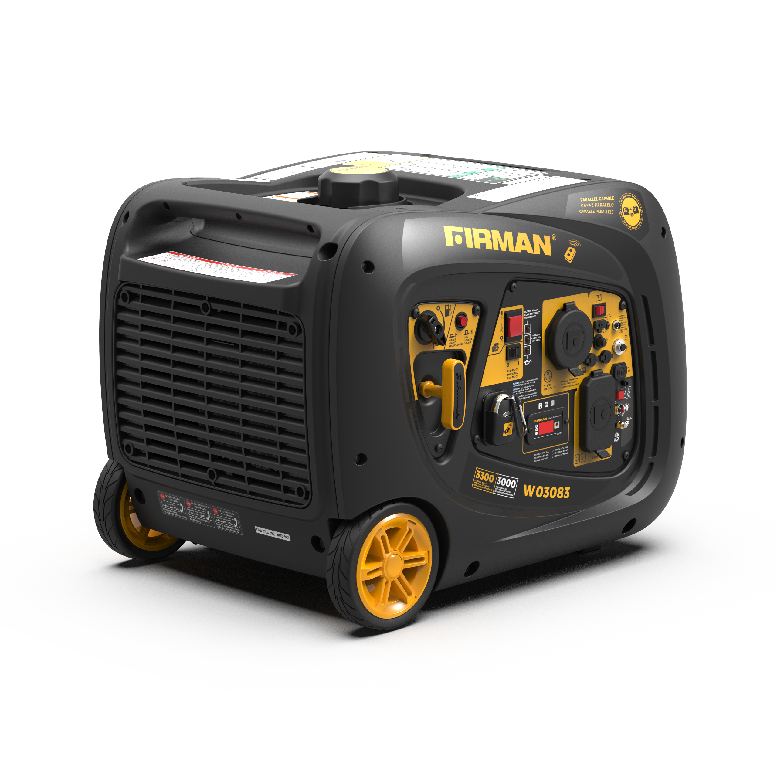 3300W Portable Inverter Generator with Remote Start - Perfect for Camping, RV Trips & Emergency Power Backup
