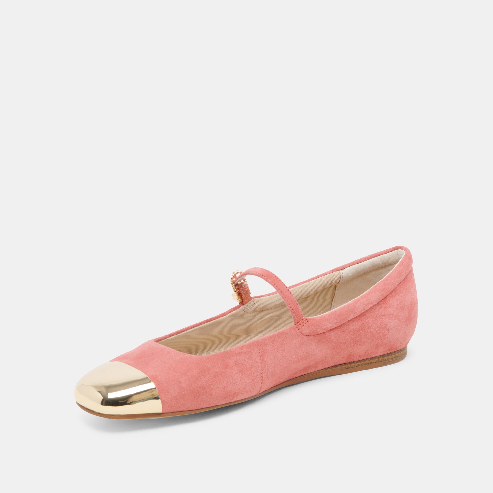 REYES Women's Coral Suede Toe Cap Ballet Flats - Comfortable & Stylish Shoes for Work, Office, Casual Wear & Daily Walking