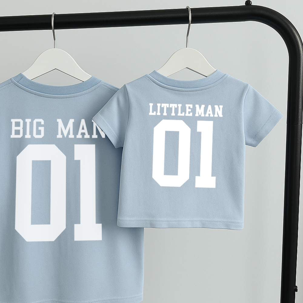 Big Man Little Man Matching Father & Son T-Shirts - MRK X - Perfect for Family Photos, Holidays & Special Occasions