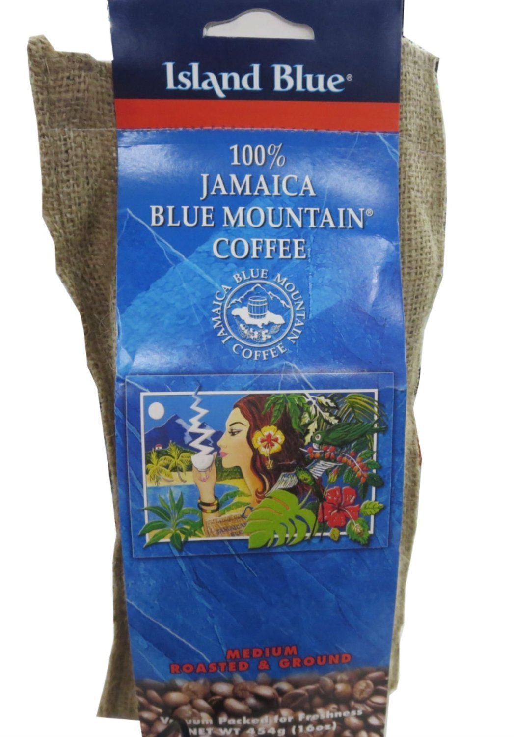 Premium 100% Blue Mountain Ground Coffee - 3 Pack (16oz Bags) - Authentic Jamaican Island Blue Coffee for Home Brewing, Office & Gifts