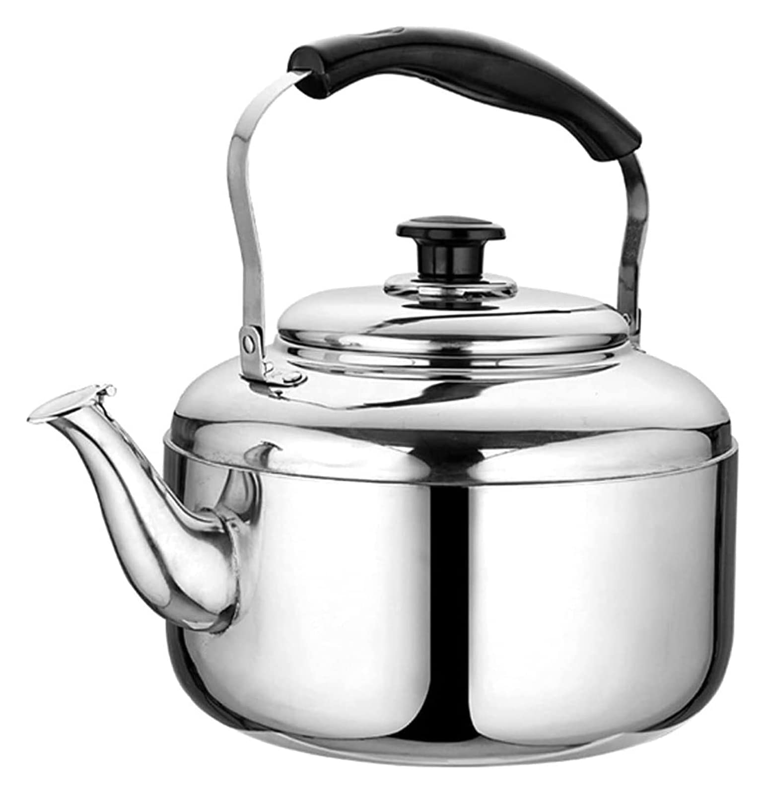 Stainless Steel Whistling Tea Kettle 3L - Camping & Stovetop Kettle with Ergonomic Handle - Large Capacity for Coffee, Tea & Outdoor Cooking (Silver) - Perfect for Home, Camping & RV Trips
