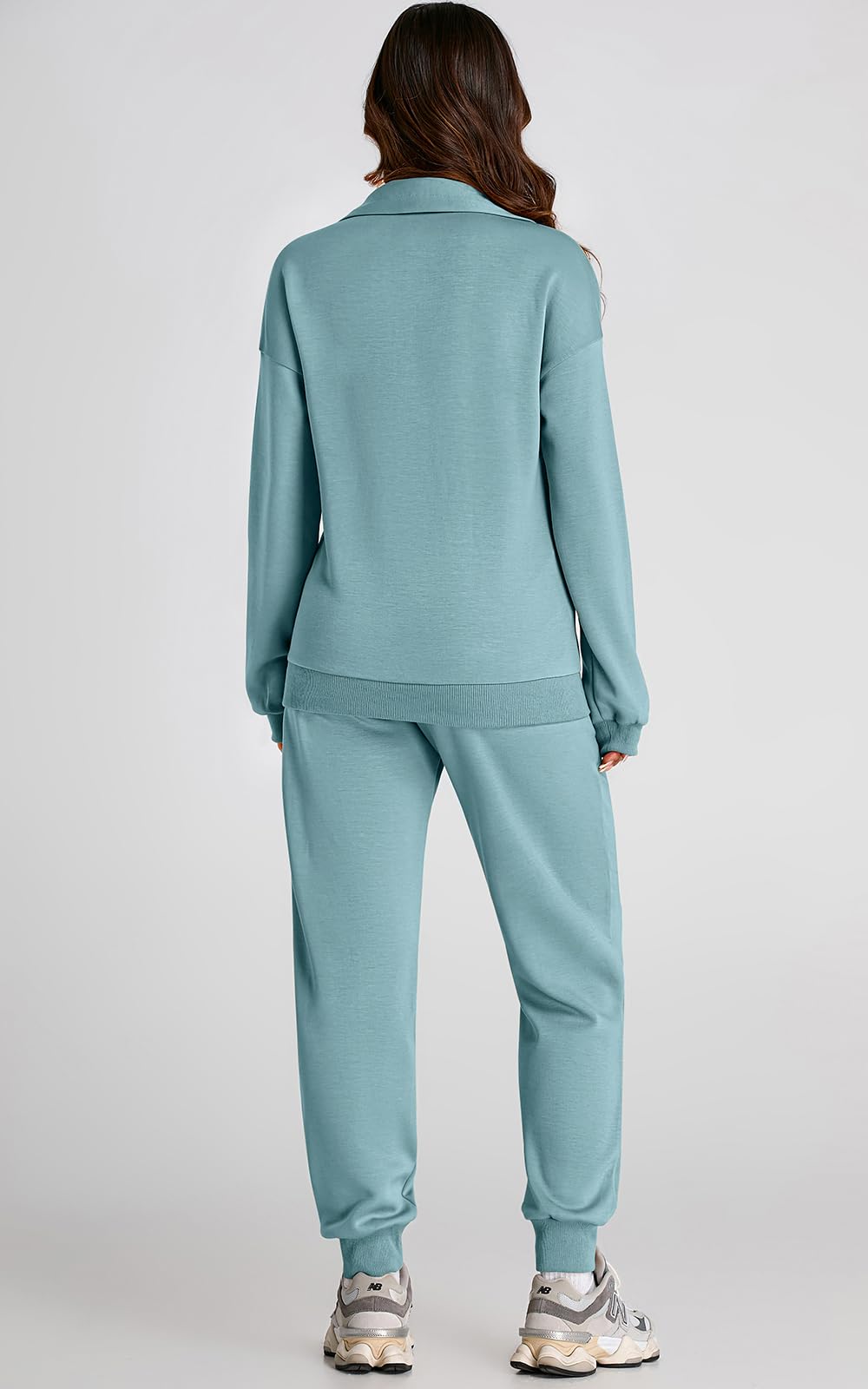 PRETTYGARDEN Women's 2-Piece Long Sleeve Half Zip Sweatsuit Set - Casual Spring Lounge Outfit with Sweatshirt & Sweatpants | Perfect for Yoga, Running Errands & Cozy Home Wear