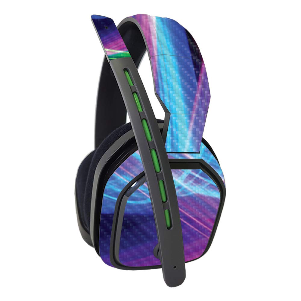 Premium Carbon Fiber Skin for Astro A10 Headset - Light Waves Design | Durable Protective Cover with Textured Finish | Easy to Install & Change Styles | Made in USA | Perfect for Gaming, Streaming & Travel Protection