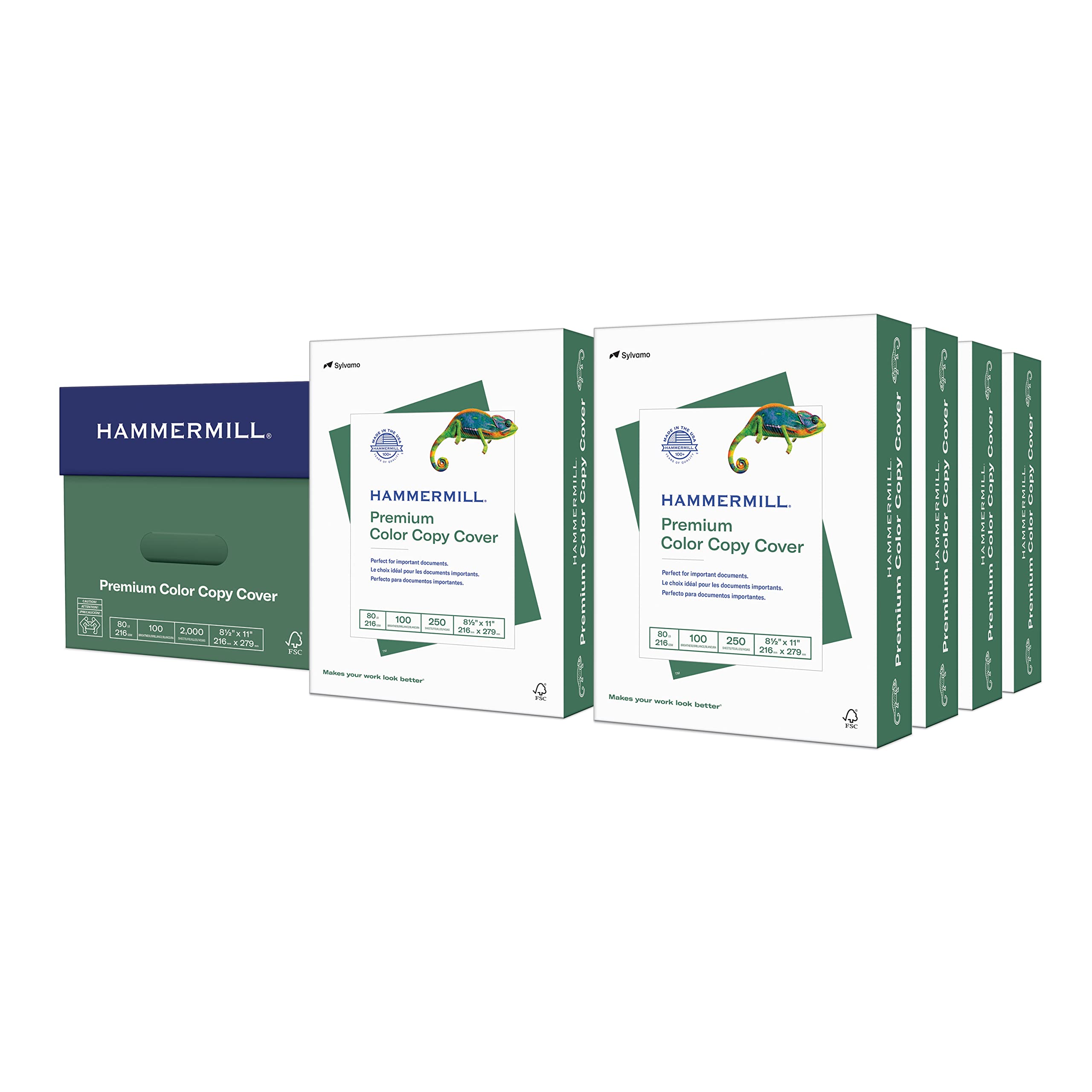 Premium Hammermill Cardstock - 80 lb, 8.5 x 11 Inches, 8-Pack (2,000 Sheets) - 100 Bright White, Heavyweight Cover Paper for Printing, Crafts & Business - Made in USA (120023C) - Perfect for Flyers, Invitations, Business Cards & Scrapbooking