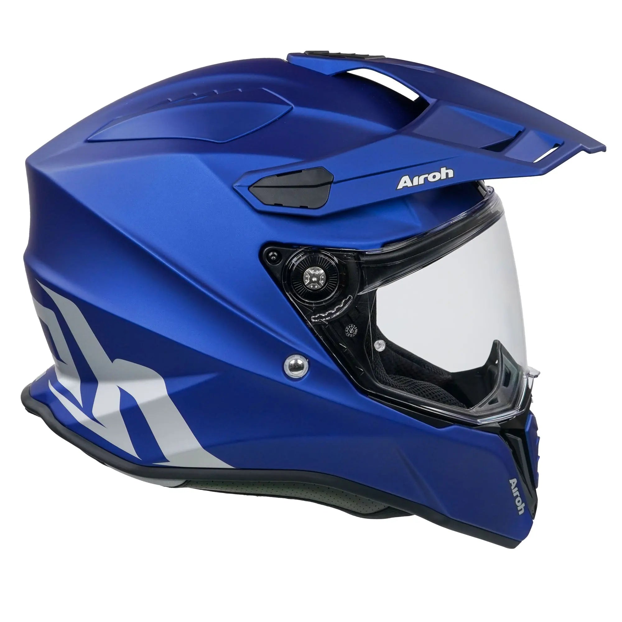 Airoh Commander Adventure Matt Blue Motorcycle Helmet - Lightweight, DOT Approved for Off-Road & Street Riding - Perfect for Adventure Touring & Urban Commuting