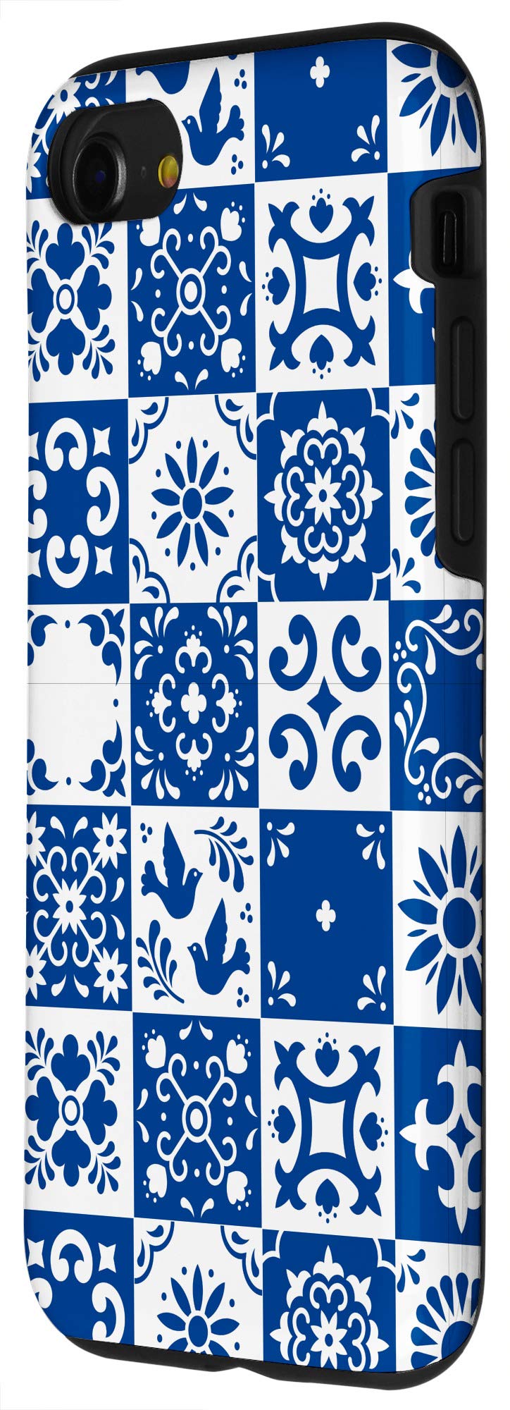 Stylish Talavera Pattern Blue White iPhone SE (2020)/7/8 Phone Case - Mexican Puebla Art Design, Perfect Gift for Women & Men - Protect Your Phone at Work, Travel & Daily Use