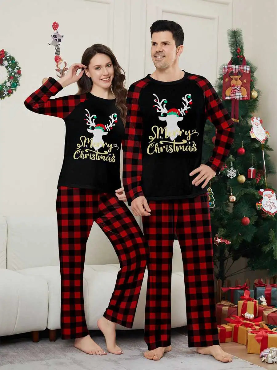 Reindeer Christmas Pajamas Set - Family Matching Holiday Pjs for Women, Men & Kids | Cozy Xmas Sleepwear for Family Photos & Christmas Morning