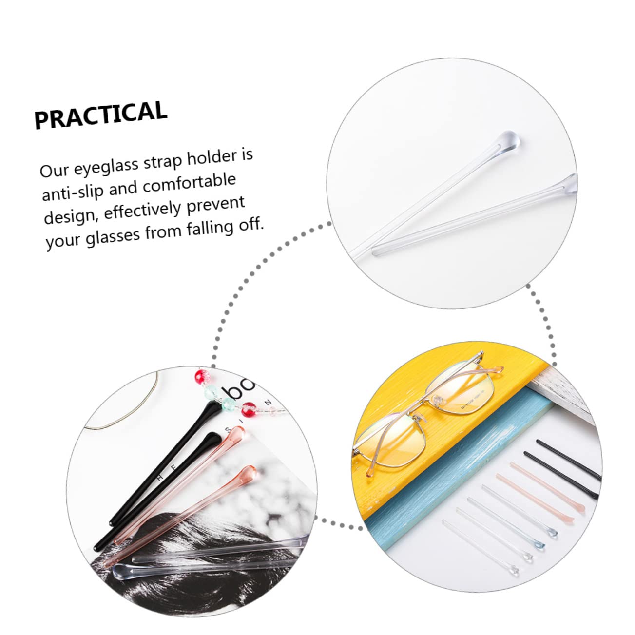 Gogogmee 10 Pack Kids Glasses Strap Holder, Anti-Slip Eyewear Retainer for Children, Adjustable Glasses Ear Hooks for Sports, Reading & School Activities