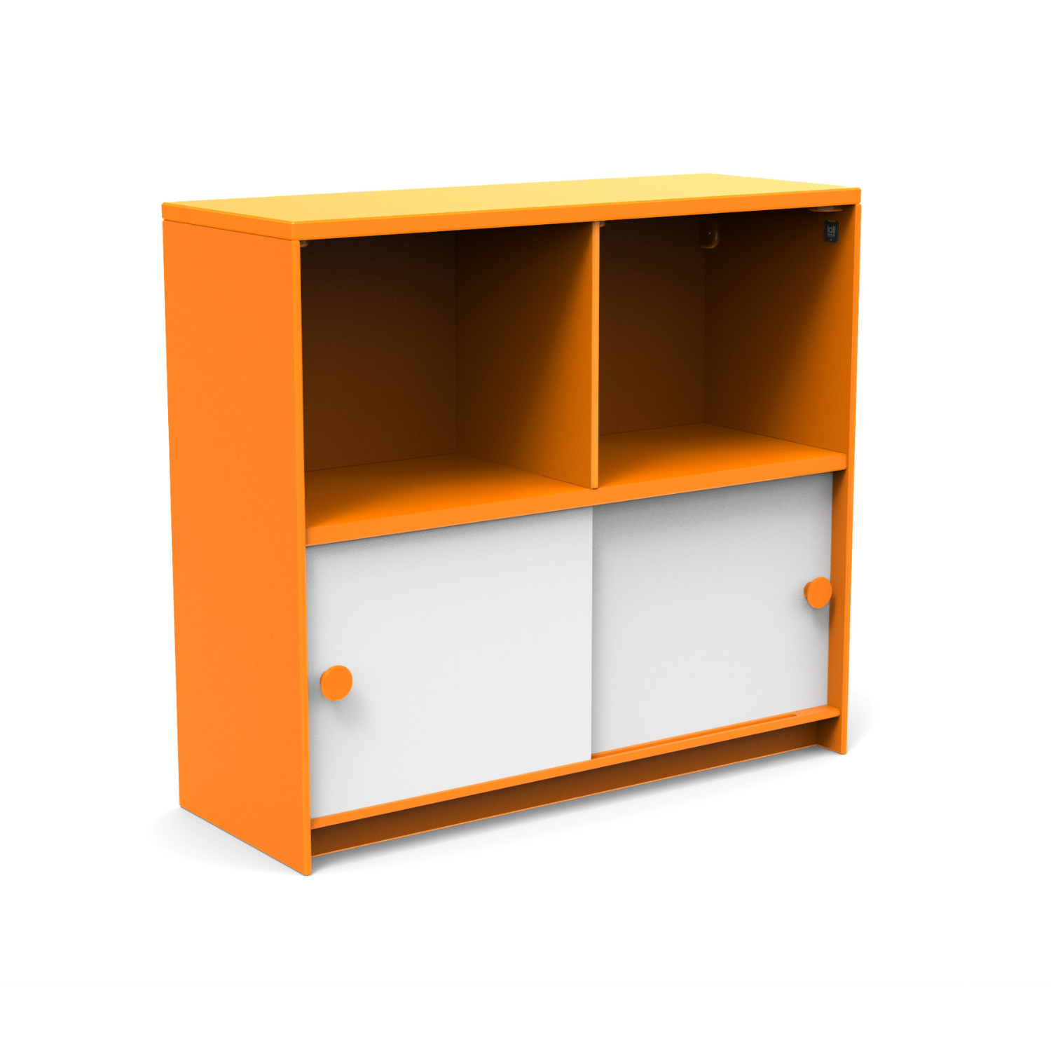 Loll Outdoor Slider Cubby Cabinet with Doors - Waterproof Storage Organizer for Patio, Deck & Backyard - Perfect for Pool Toys, Garden Tools & Outdoor Essentials