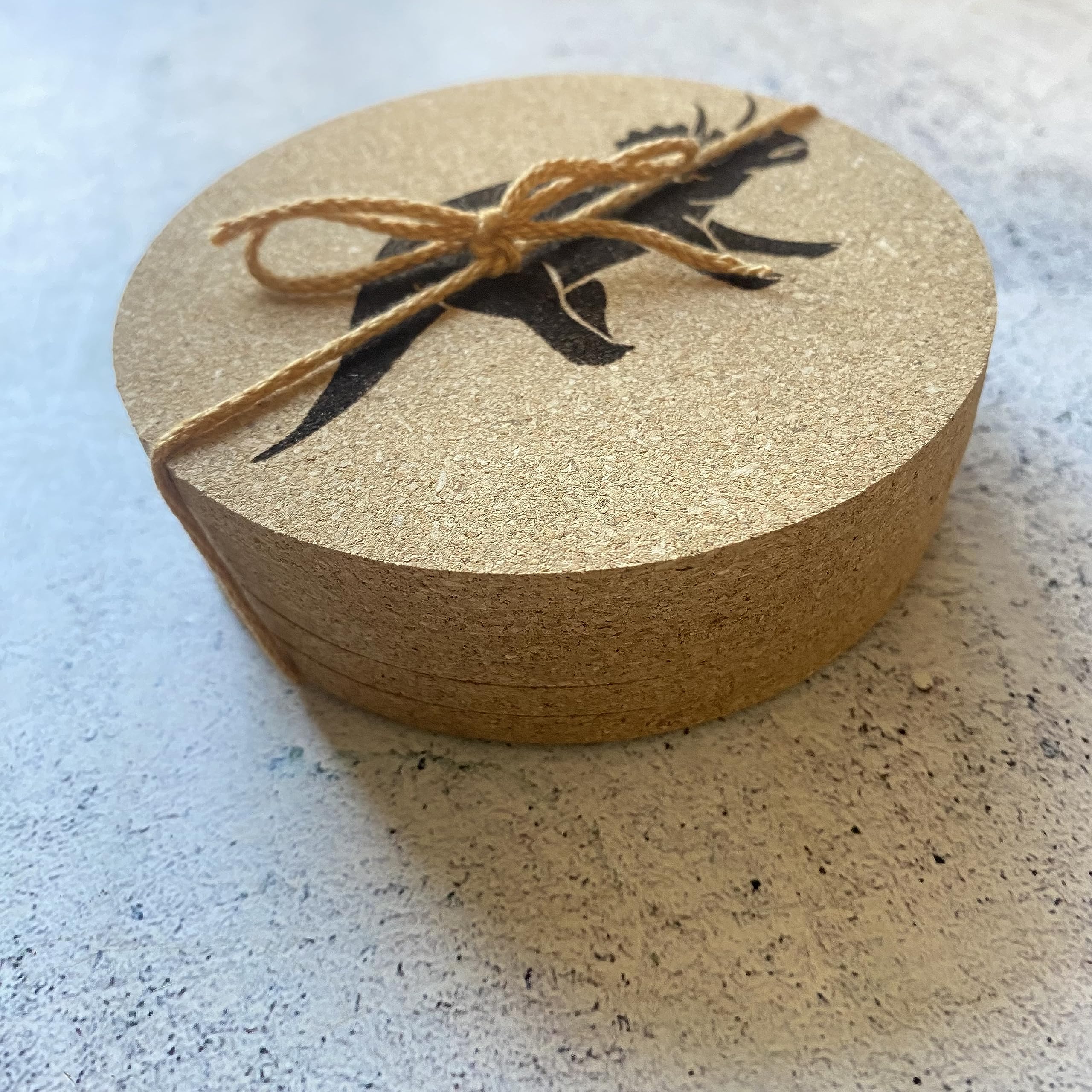 Dinosaur Themed Cork Coasters Set of 6 - Absorbent & Durable Drink Coasters for Home, Office, or Party Use