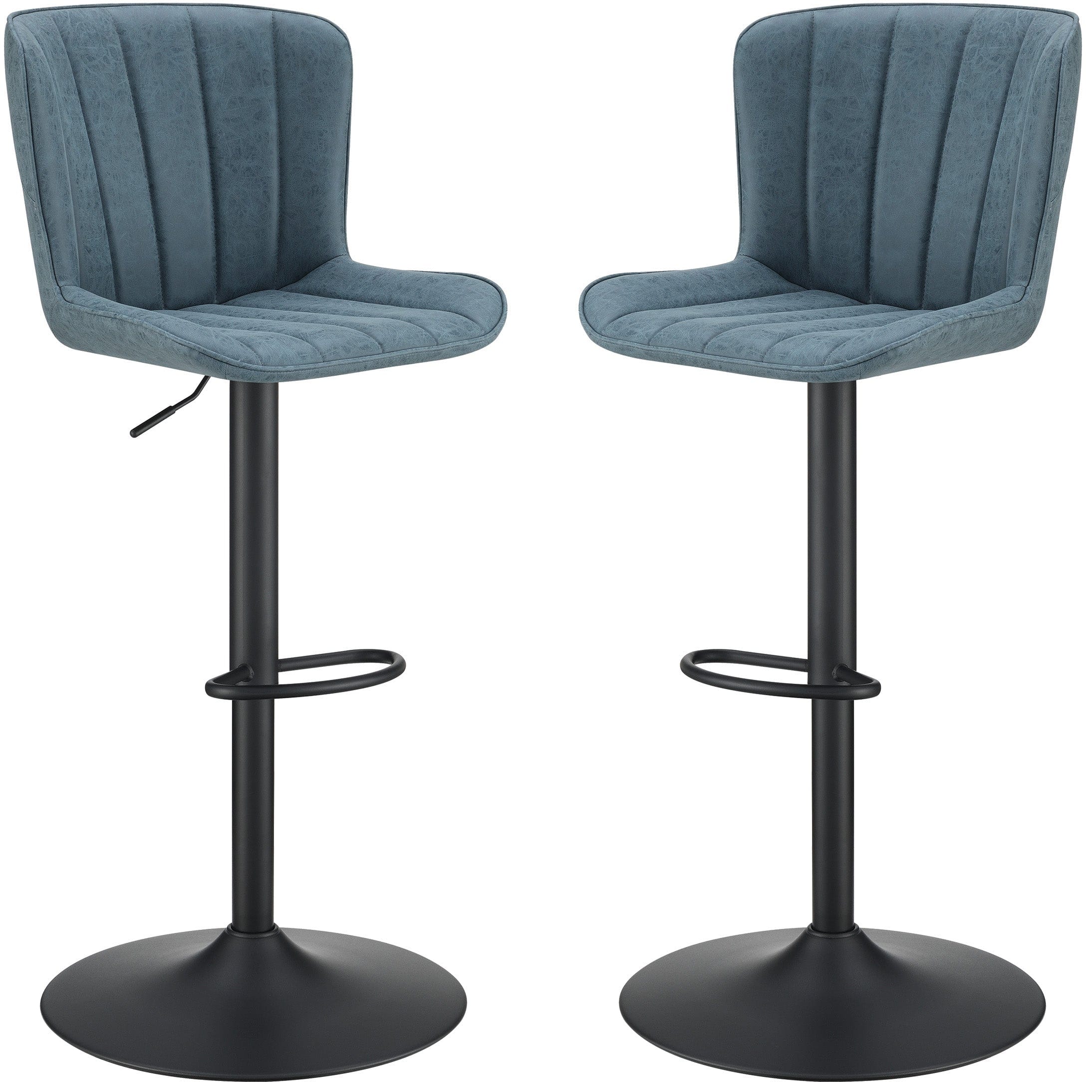Office Star Kirkdale Height Adjustable Stool - 2 Pack Set [KRK2] | Ergonomic Swivel Stool for Home Office, Kitchen Island & Bar Counter