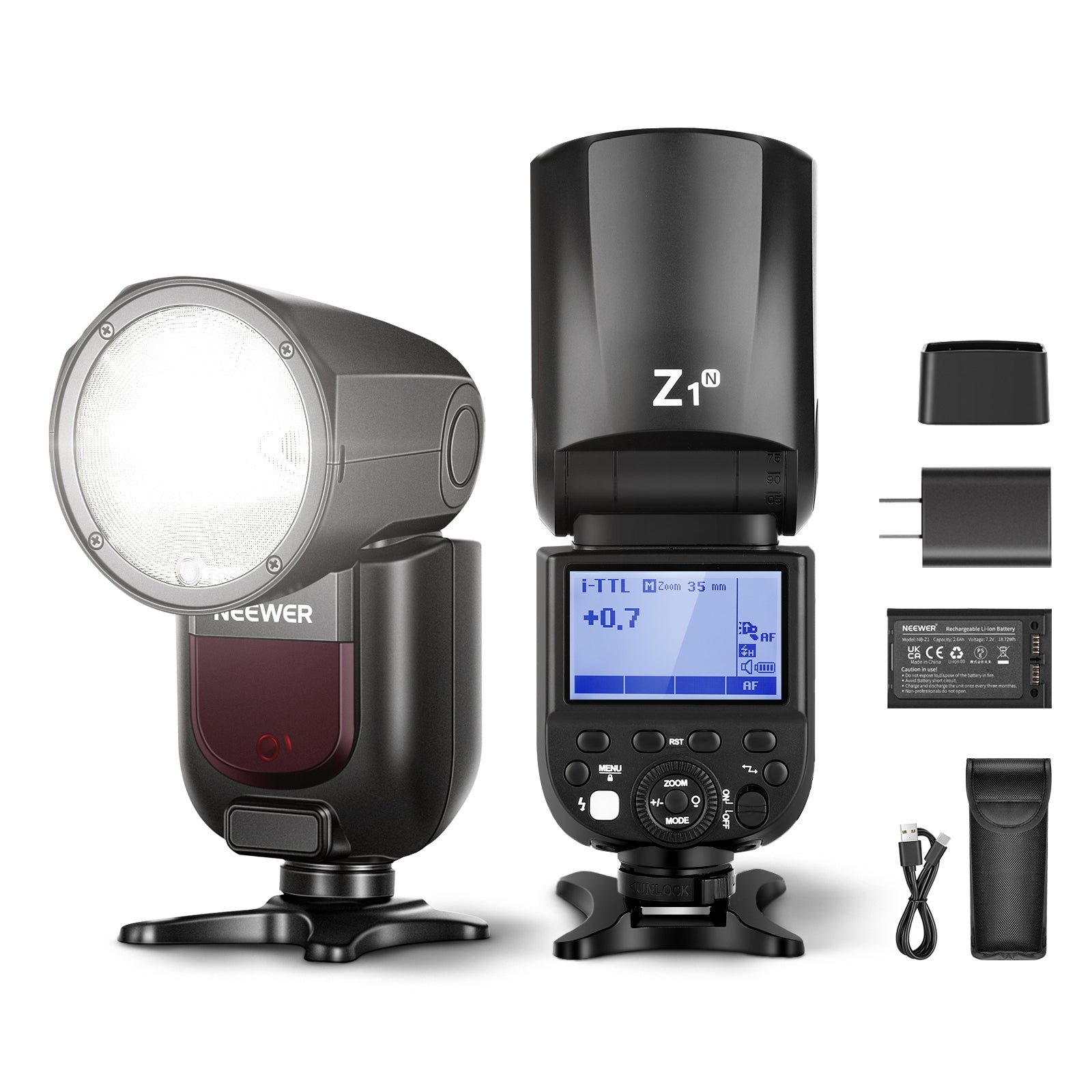 NEEWER Z1 N TTL Round Head Flash Speedlite for Nikon DSLR Cameras - Professional Photography Lighting for Portraits, Events & Studio Shoots