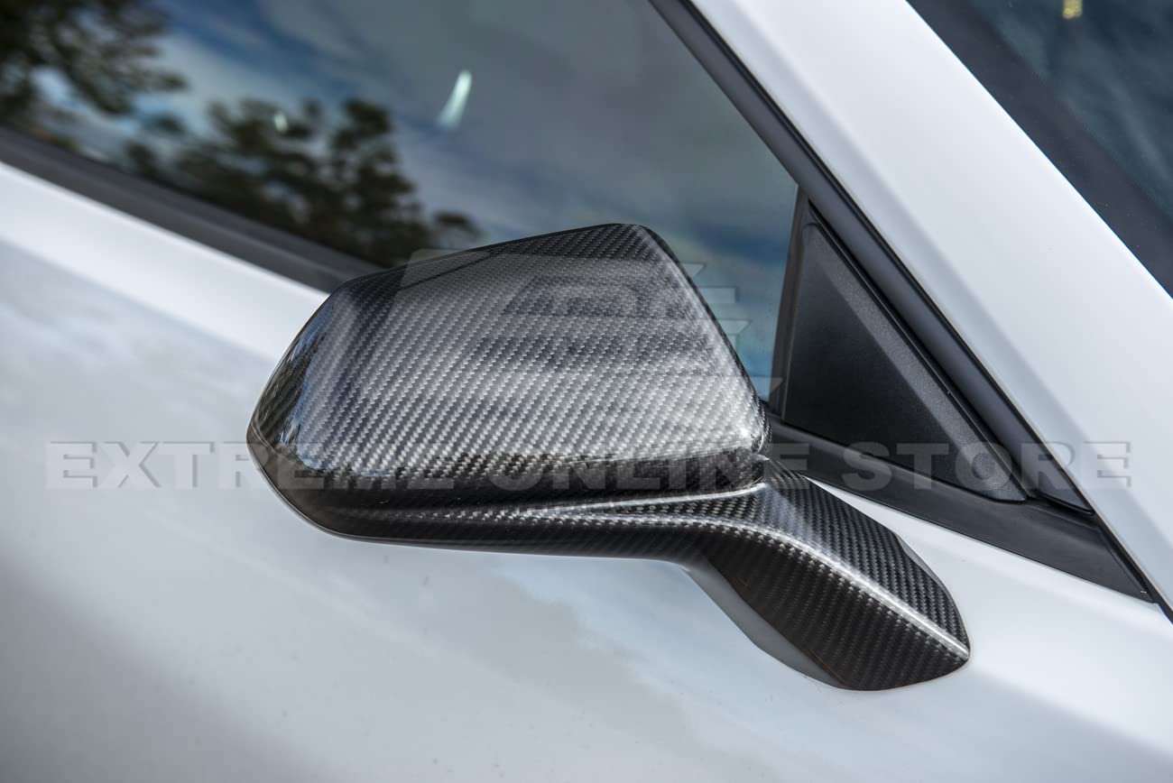 2016-2022 Chevrolet Camaro Carbon Fiber Mirror Covers - OEM Style Replacement Pair | Durable Side Mirror Protectors for Enhanced Style & Protection | Perfect for Car Enthusiasts & Auto Shows