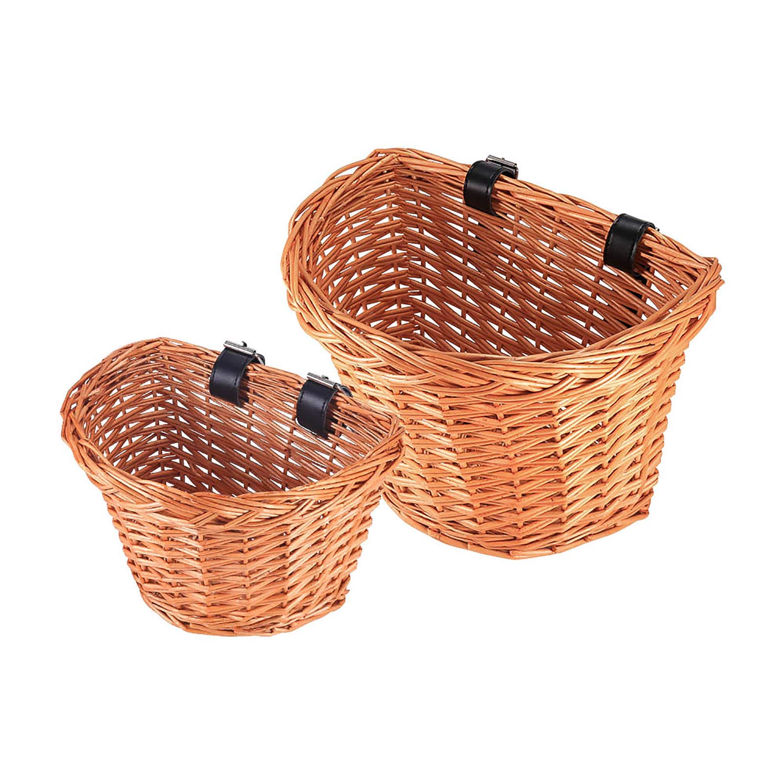Eco-Friendly Wicker D-Shaped Bicycle Basket - Portable Front Bike Basket for Shopping, Groceries & Vegetables | Perfect for Mountain Bikes, Commuting & Farmers Market Trips