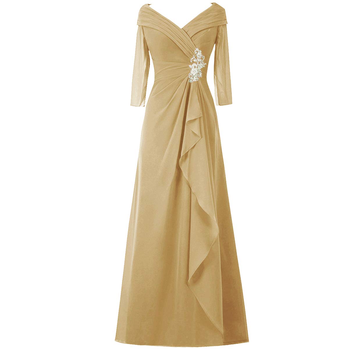 Elegant Chiffon Mother of The Bride Dresses - Lace Wedding Guest Evening Gowns for Women with Half Sleeves | Perfect for Weddings, Formal Events & Special Occasions