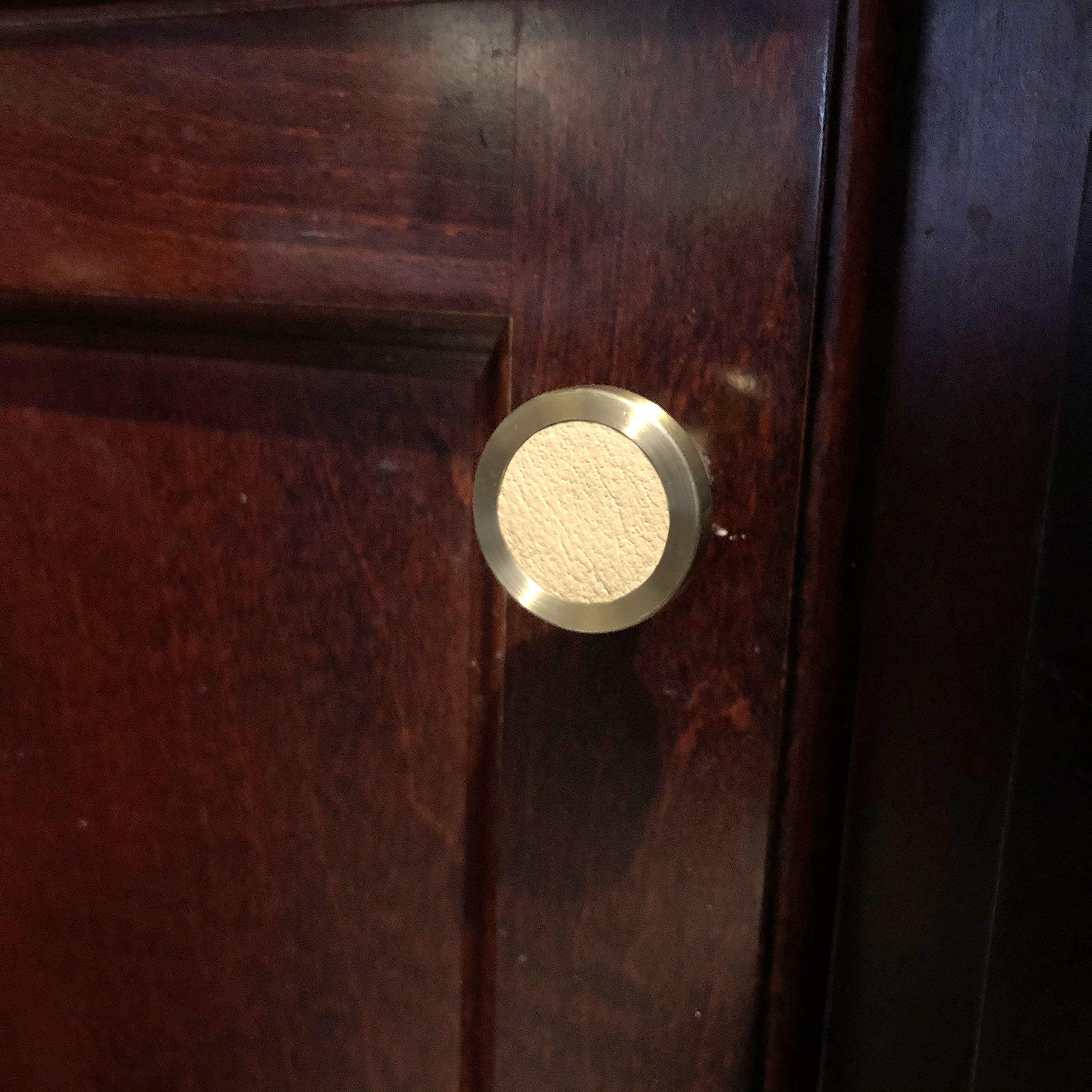 Gold Kitchen Cabinet Handles & Drawer Knobs - Brass Pulls for Cupboard, Bedroom, Bathroom - Durable Cabinet Hardware (Khaki Leather) - Perfect for Modern Home & Office Decor