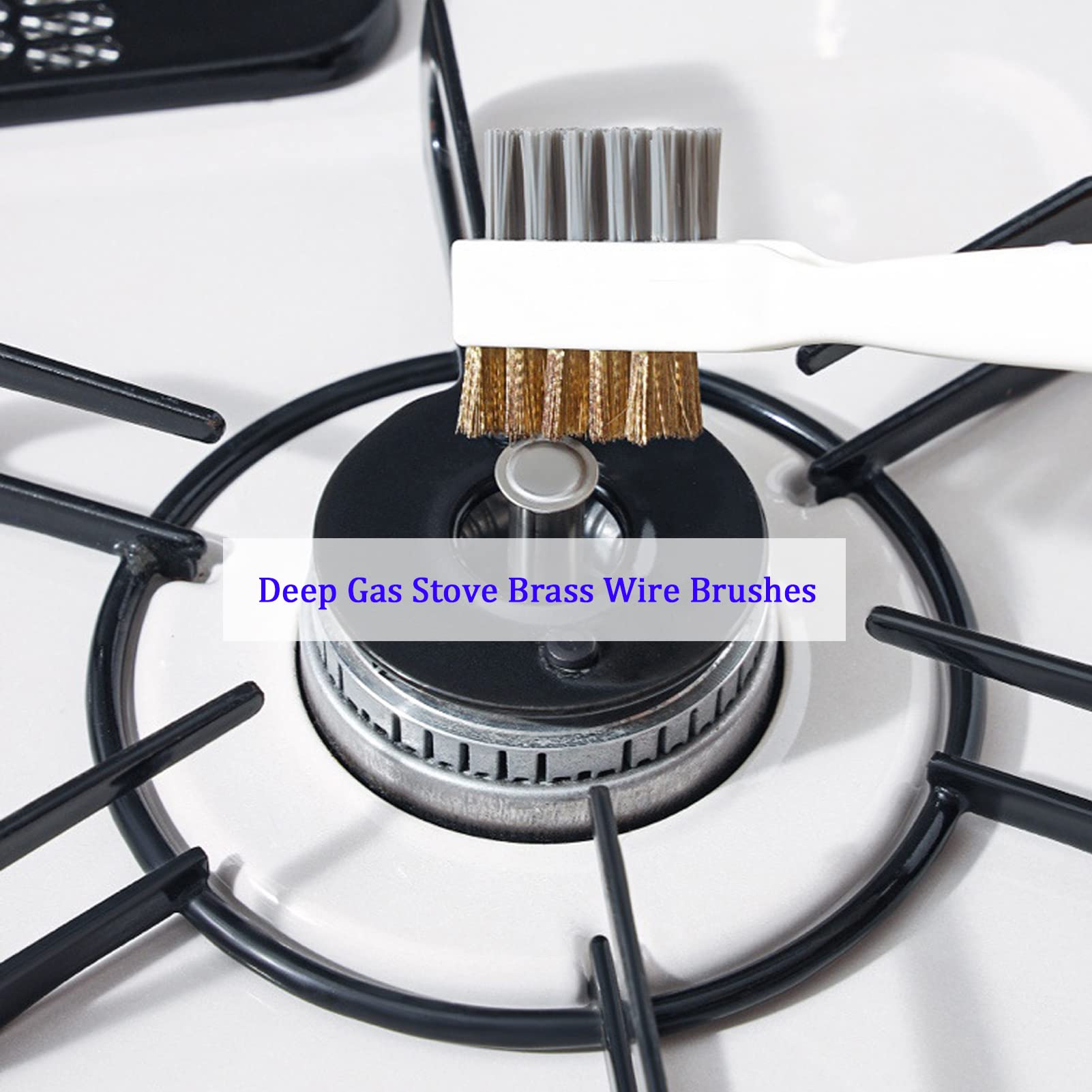 BetterJonny 3-Piece Kitchen Cleaning Scrub Brush Set - Heavy Duty Brass Wire Rust Cleaner Brushes & Cooktop Scraper for Pots, Pans, Tiles, Stove Tops - Ideal for Deep Cleaning Kitchen, BBQ Grills, and Household Surfaces
