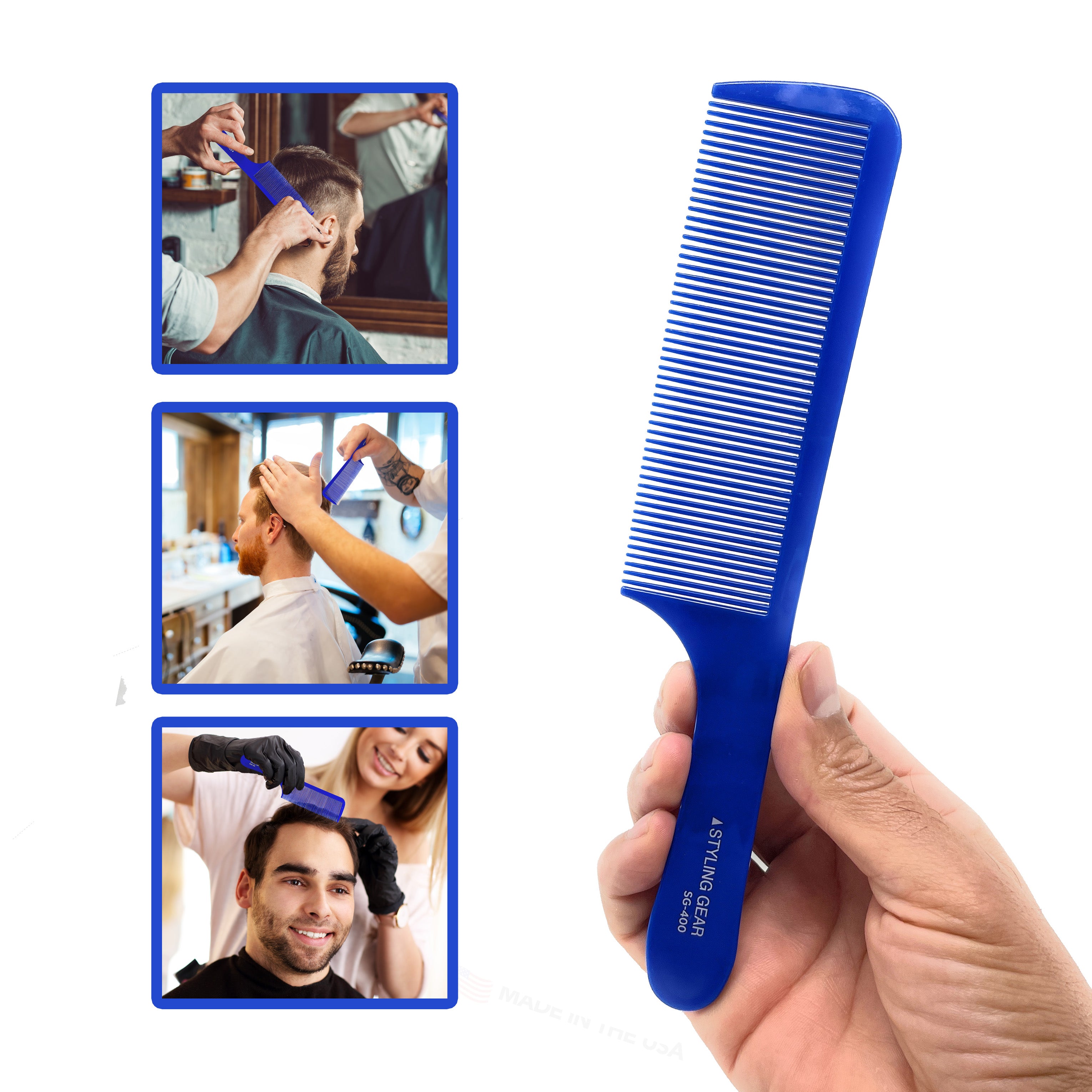 Professional Barber Combs for Clipper Cutting, Styling & Blending Fades - 2 Pack | Durable Hair Cutting Tools for Salon & Home Use | Perfect for Men's Grooming, Fade Haircuts & Styling
