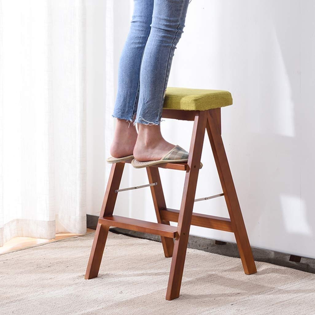 Foldable Step Stool Ladder for Home, Non-Slip Indoor Climbing Stool with Sponge Seat, Adjustable Step Stool for Kitchen, Dining Room, Bathroom - Perfect for Reaching High Shelves and Storage