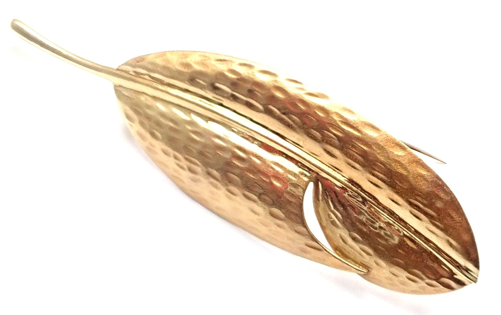 Authentic Tiffany & Co Angela Cummings 18k Yellow Gold Leaf Pin Brooch - Elegant Jewelry Gift for Women, Perfect for Weddings, Parties & Special Occasions
