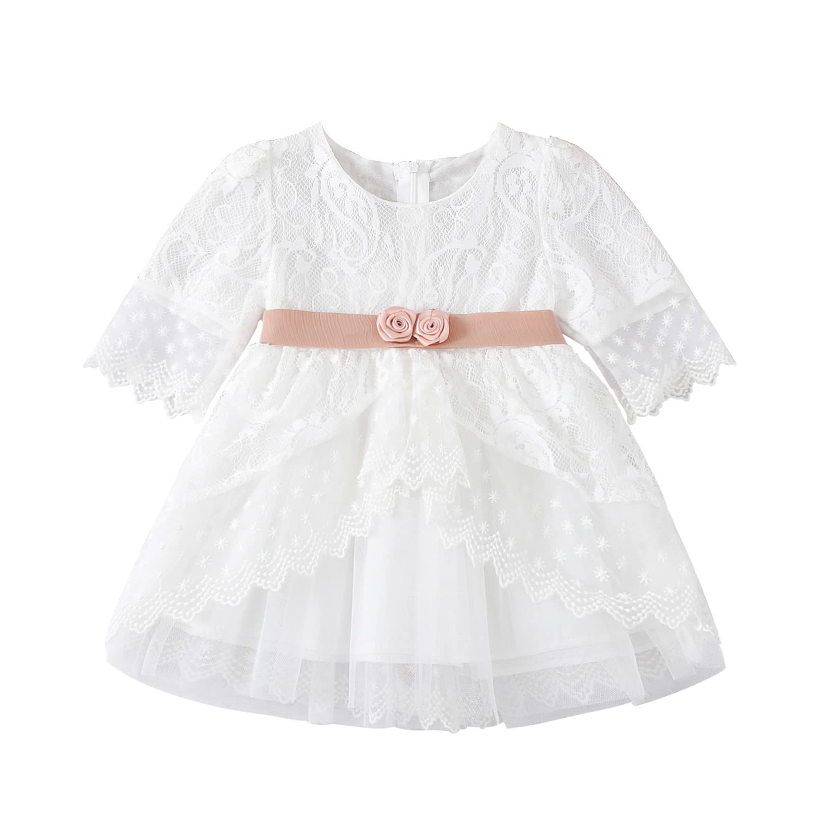Summer Toddler Baby Girl Tutu Dress - Floral Lace Multi-Layer Princess Dress for Wedding, Party & Baptism | Perfect for Special Occasions & Photo Shoots