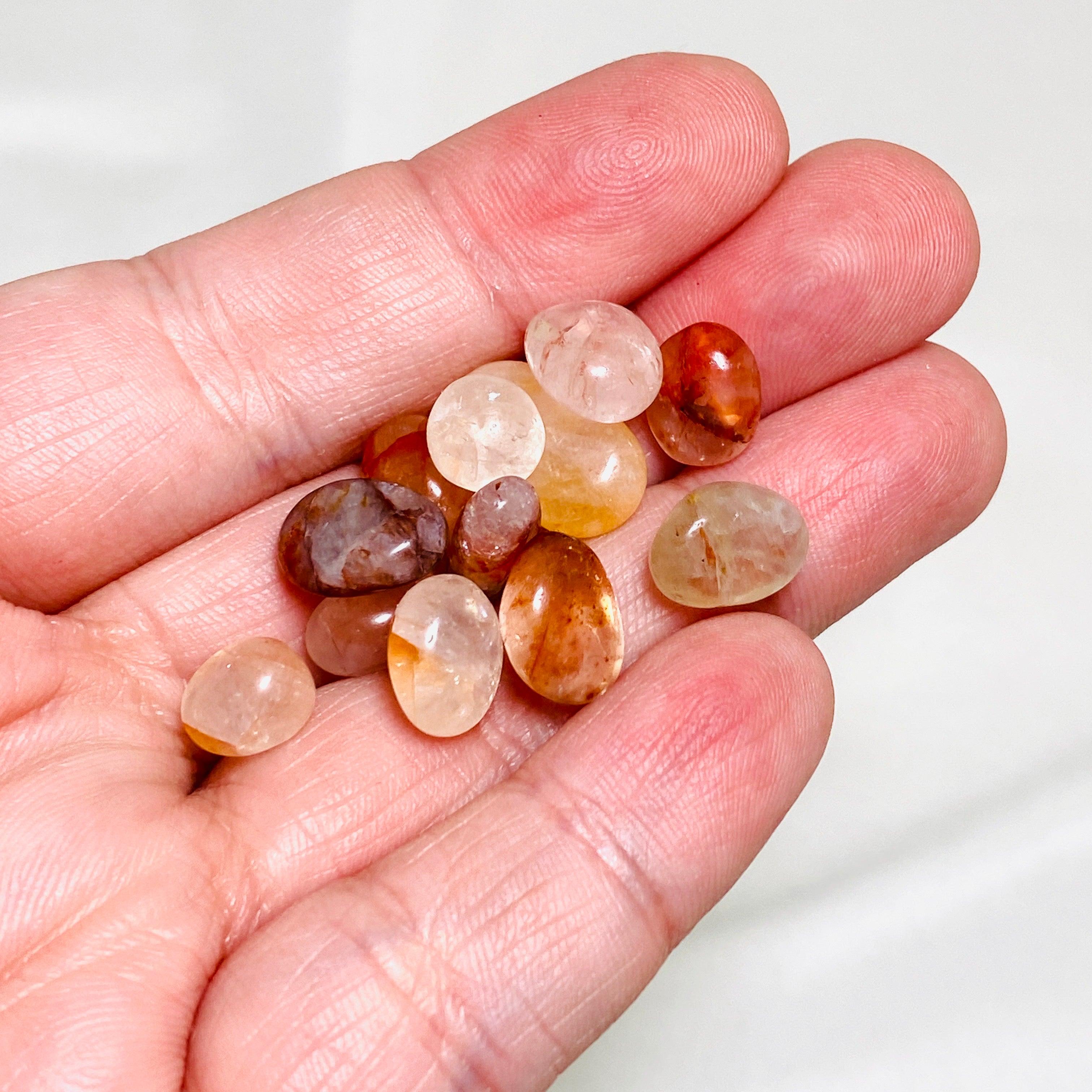 50g Mini Tumbled Fire Quartz Stones - Natural Healing Crystals for Meditation, Reiki, Jewelry Making & Home Decor