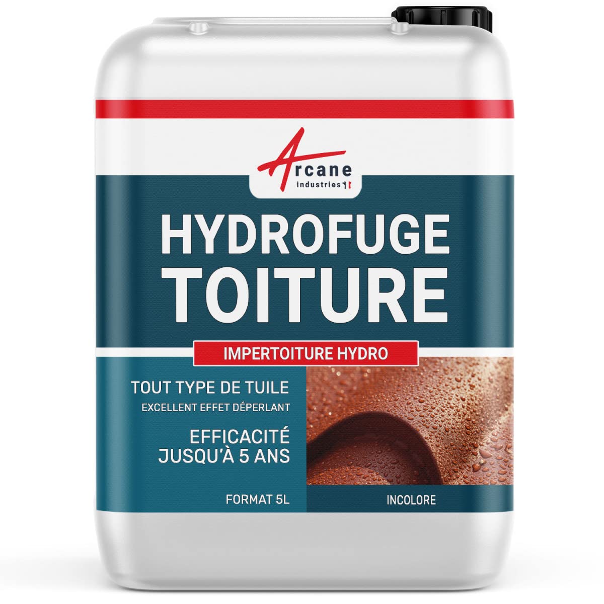 Colorless Waterproof Roof Coating for Porous Surfaces - IMPERTOITURE HYDRO - 5L (Covers 25m²) - ARCANE INDUSTRIES | Waterproof Sealant for Flat Roofs, Concrete & Masonry | DIY Home Repair & Weather Protection