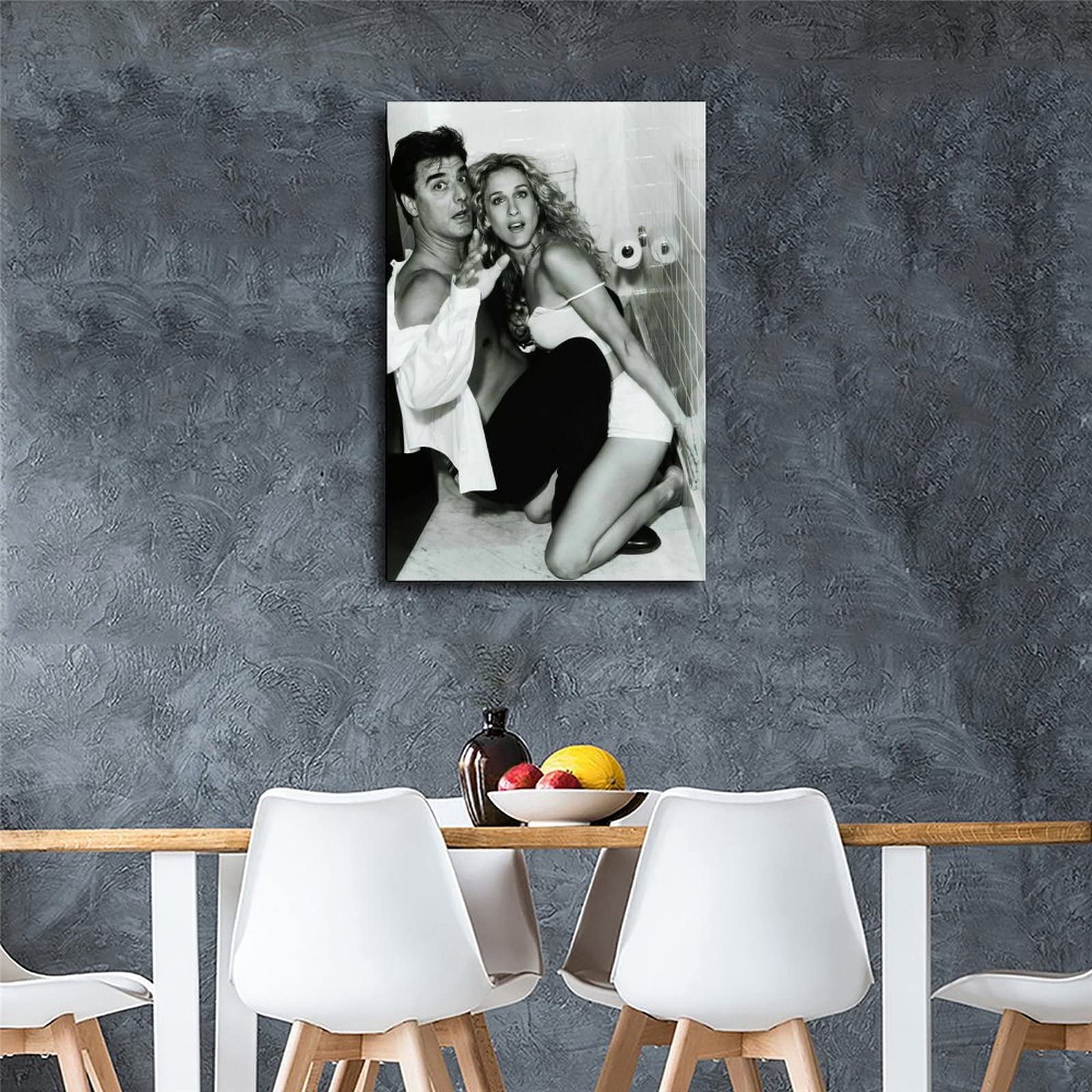 Sex and The City Mr. Big Carrie Bradshaw Canvas Art Print - Modern Toilet Wall Decor Poster 8x12 inches (20x30cm) - Perfect for Living Room, Bedroom & Bathroom Decor