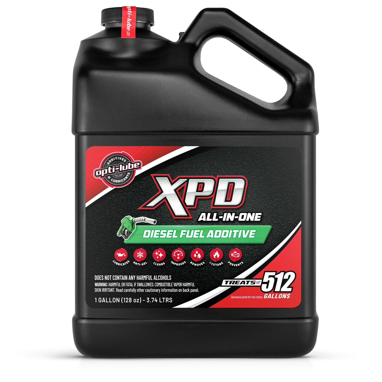 Opti-Lube XPD All Seasons Diesel Fuel Additive - 1 Gallon Bottle with Hand Pump & 2 Empty 8oz Bottles | Improves Fuel Efficiency, Lubricates Injectors | Ideal for Trucks, Heavy Equipment & Cold Weather Use