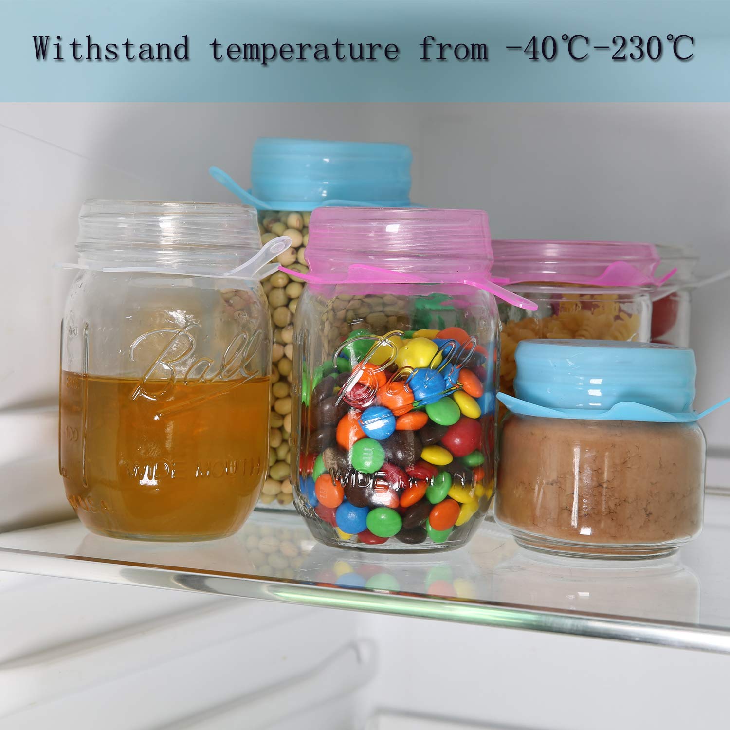 6 Pack Silicone Stretch Lids - Reusable Food Covers for Bowls, Pans, Cups & Jars - Heat Resistant, Microwave & Dishwasher Safe - BPA Free - Perfect for Meal Prep, Leftovers & Food Storage
