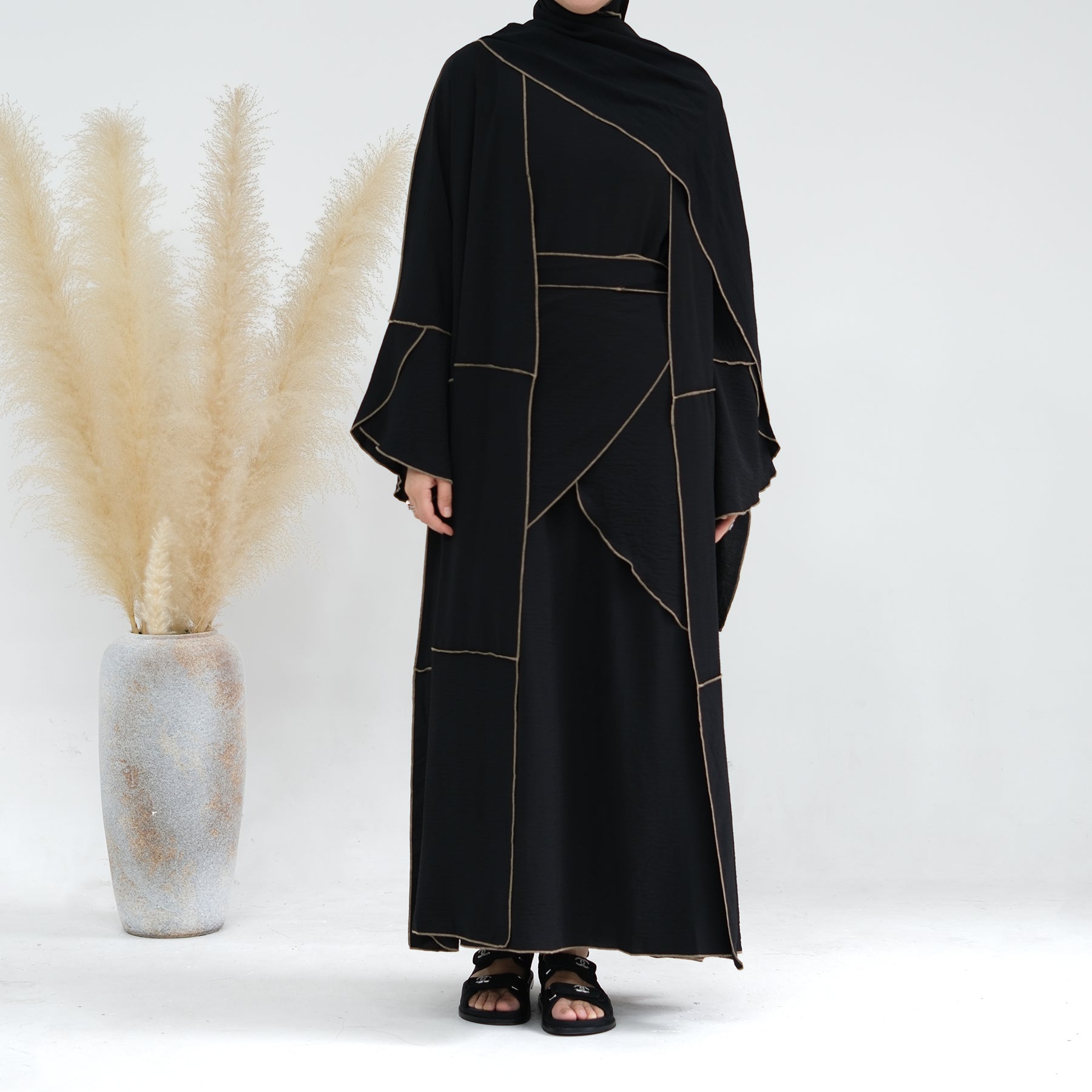 Nadia 4 Piece Abaya Set - Black | Modest Islamic Prayer Dress for Women | Perfect for Eid, Mosque & Special Occasions