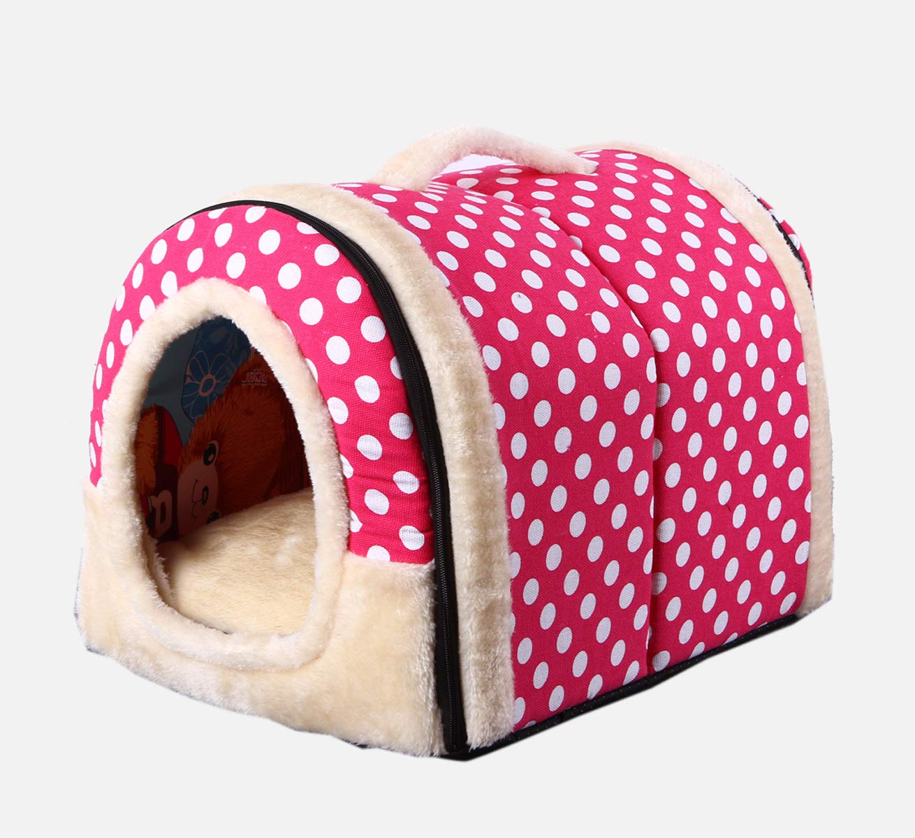 Warm Foldable Pet Kennel - Non-Slip Dog House & Cat Sofa Bed (45x35x32cm) for Indoor/Outdoor Use