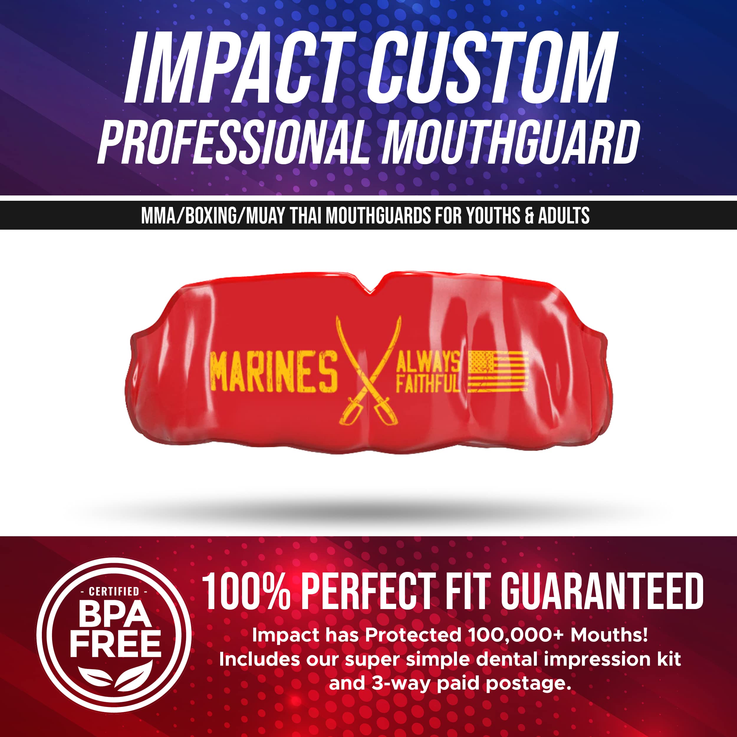 Custom Professional MMA Boxing Muay Thai Mouthguard for Impact Protection - Ideal for Marines, Fighters & Combat Sports Training