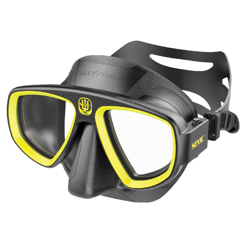 Seac Extreme 50 S/BL Black/Yellow Spearfishing Fins - High Performance Freediving & Scuba Gear for Underwater Hunting & Spearfishing Adventures