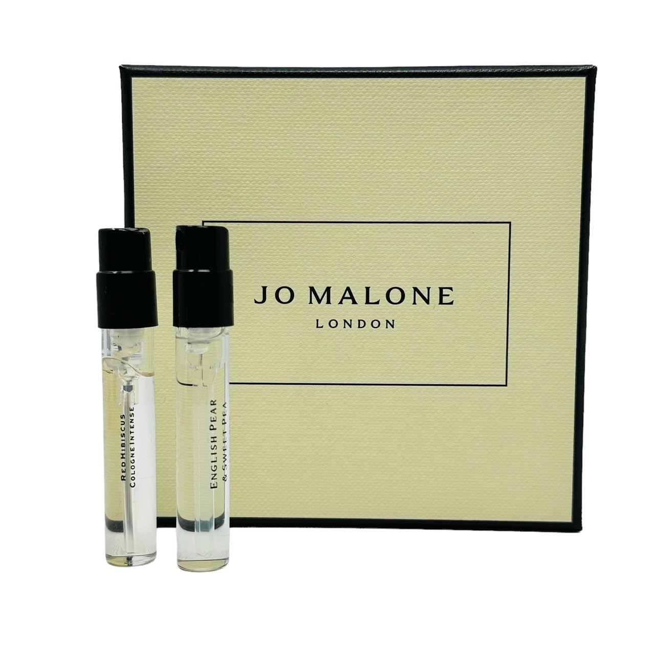 Jo Malone London Scent Pairing Duo - Red Hibiscus & English Pear with Sweet Pea Perfume Samples (2 x 1.5ml / 0.05oz) | Luxury Fragrance Gift Set for Women, Travel & Everyday Wear