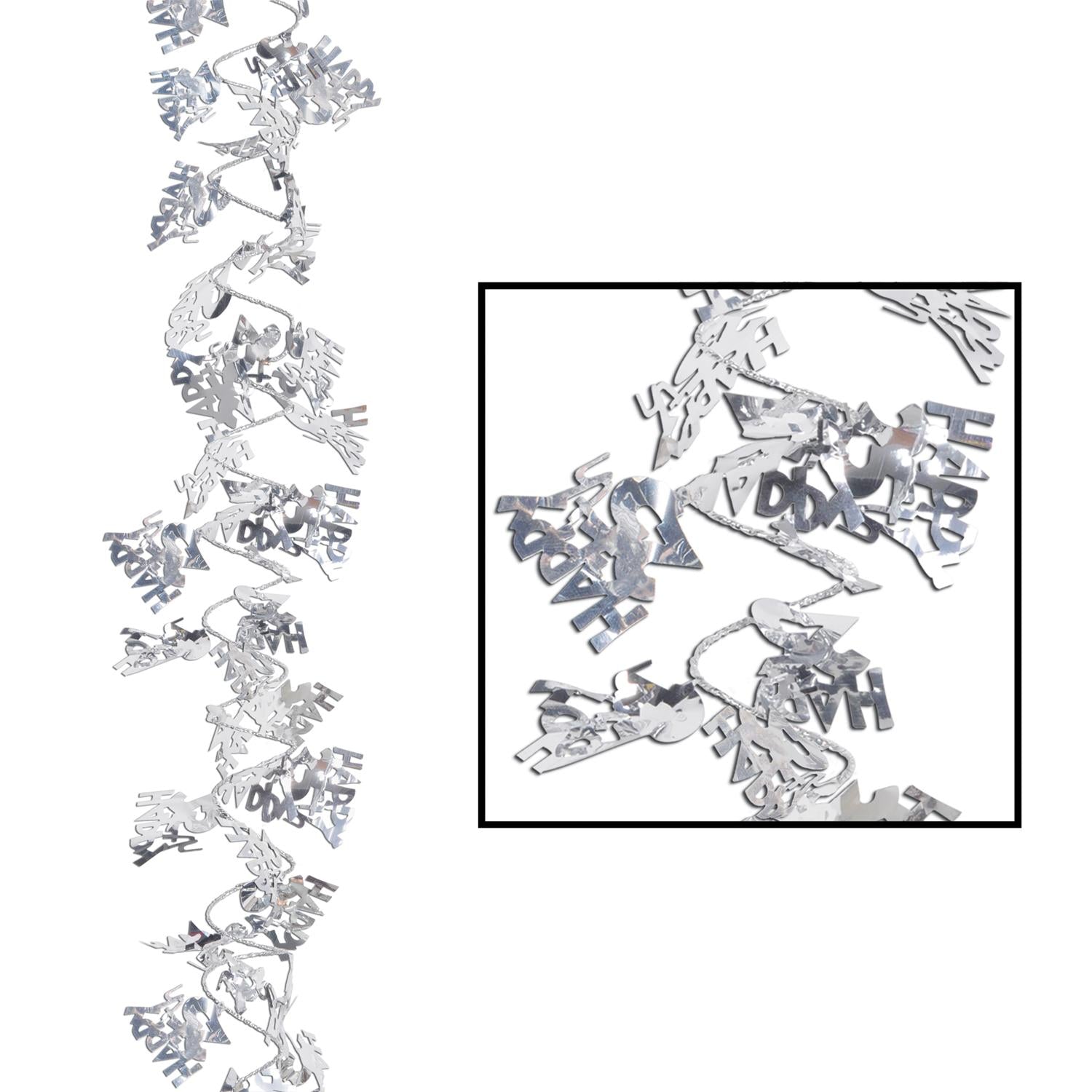 12 Pack Beistle Gleam 'N Flex Happy 25th Anniversary Garland - Premium Party Decorations for Anniversary Celebrations, Birthdays & Special Events