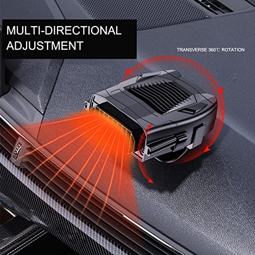 12V Fast Heating & Cooling Car Fan Heater - Dual Function Auto Defroster & Portable Plug-In Heater for Vehicles | Perfect for Winter Warmth & Summer Cooling in Cars, Trucks, RVs