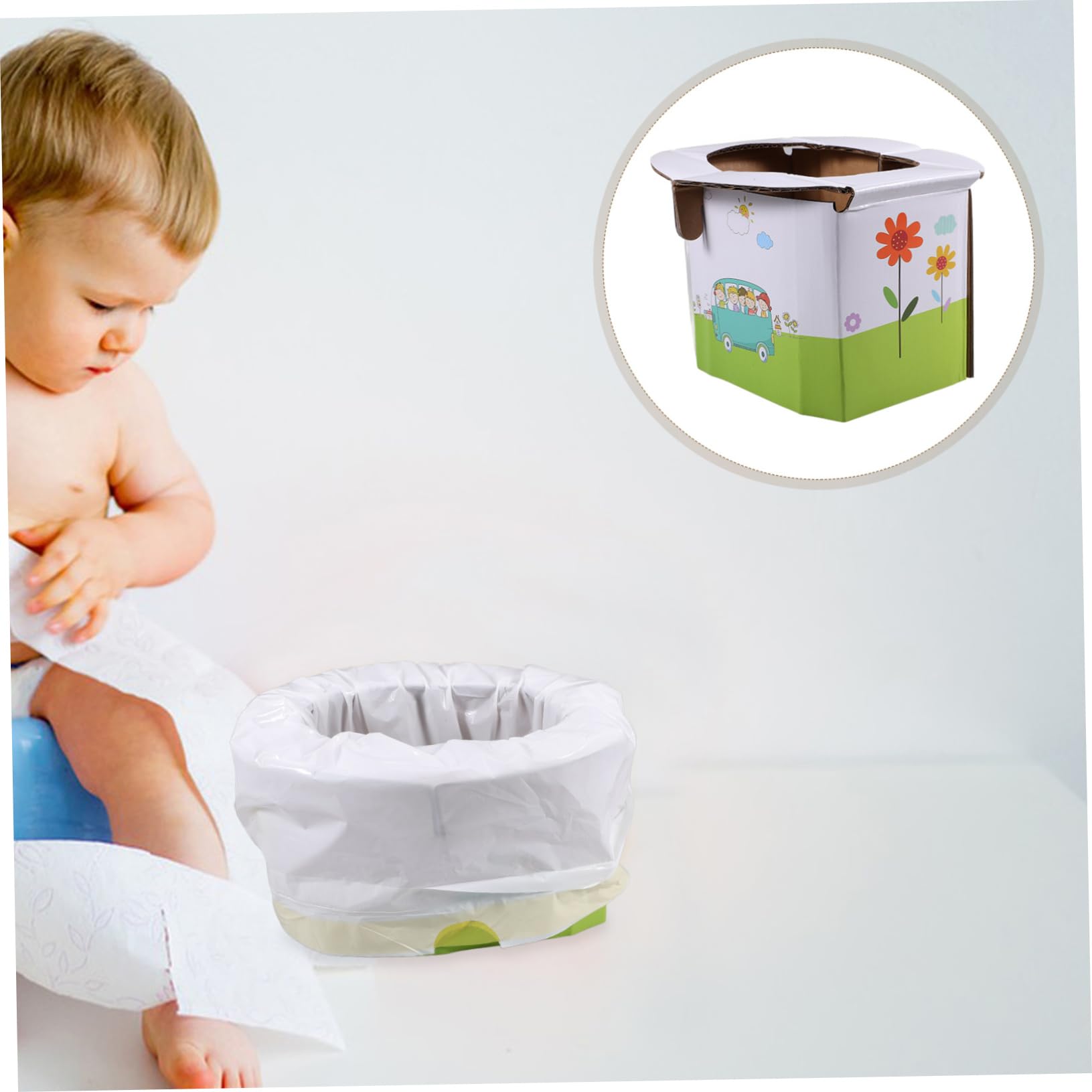 Vaguelly 5-Pack Portable Toilet Training Seat for Kids - White Plastic Potty Chair for Toddlers - Ideal for Travel, Camping & Home Use
