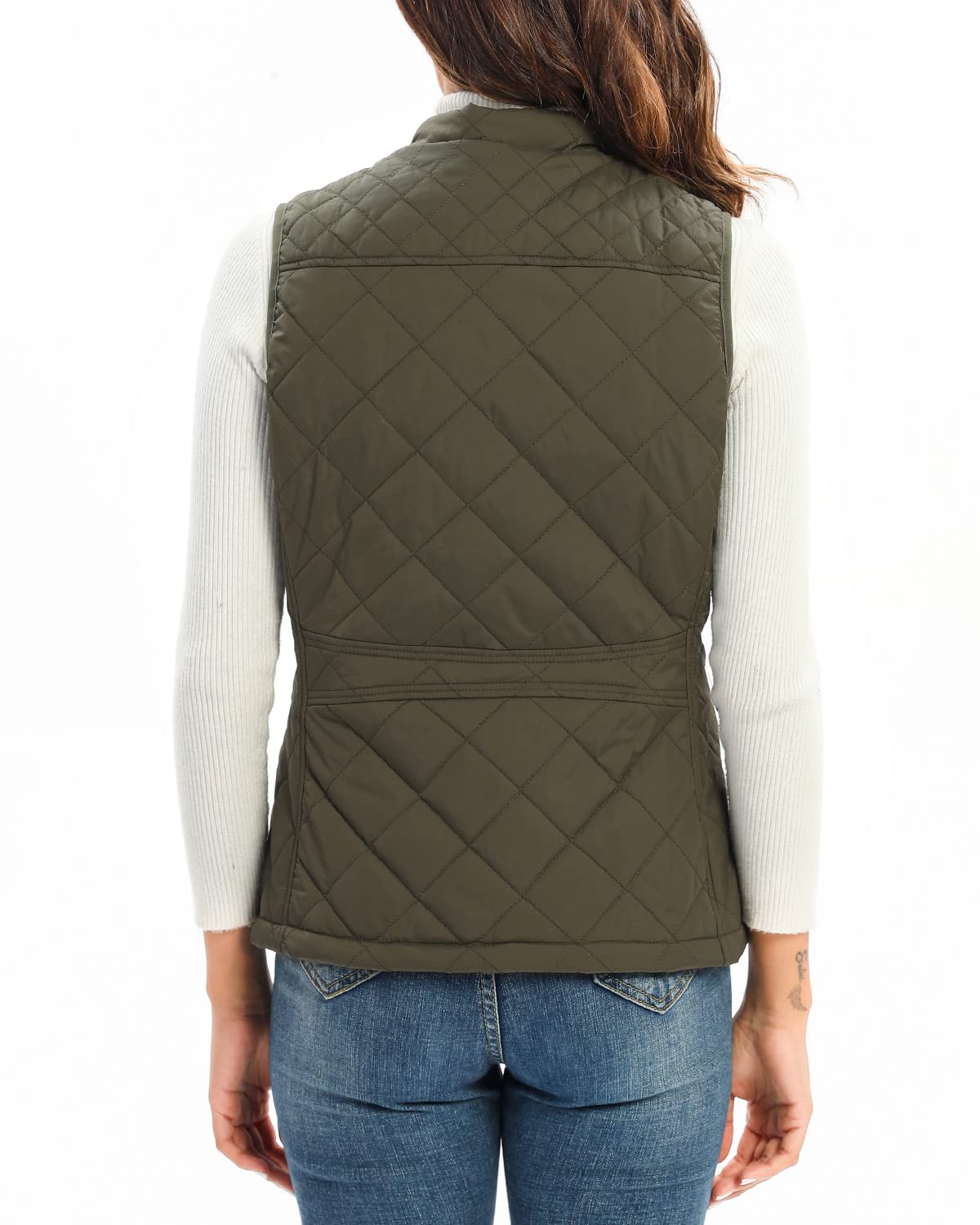Xeoxarel Women's Quilted Puffer Vest with 4 Pockets - Lightweight Warm Winter Gilet Jacket for Outdoor Hiking, Travel & Casual Wear (Includes Inner Pockets)