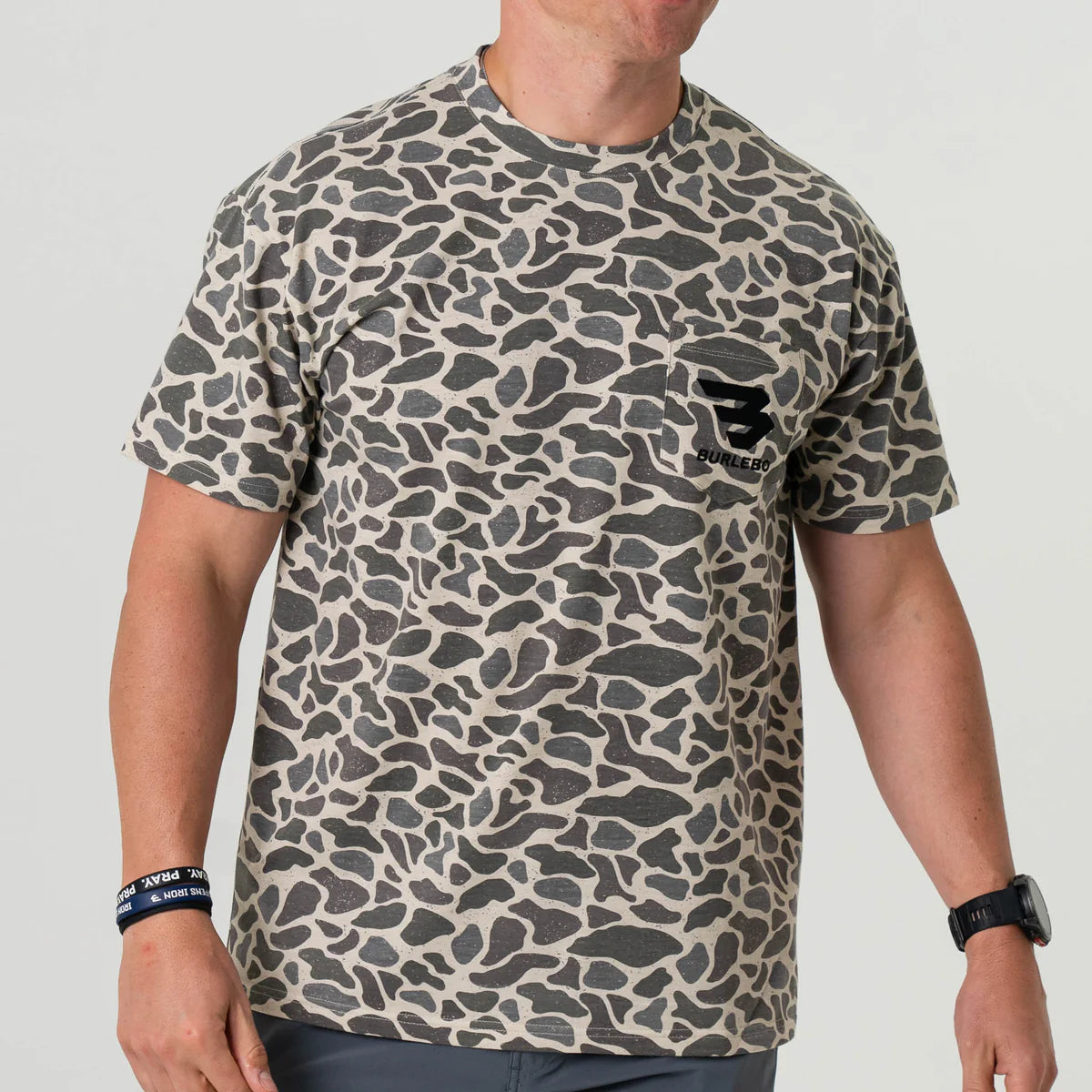 Burlebo Flying B Pocket T-Shirt for Men - Comfortable Cotton Crewneck Tee with Chest Pocket - Perfect for Casual Wear, Outdoors & Everyday Use